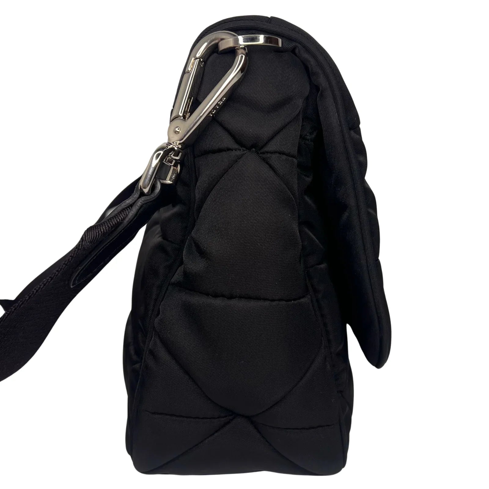Prada Quilted Re-Nylon Crossbody Bag with Detachable Pouch Black - Lost Designer