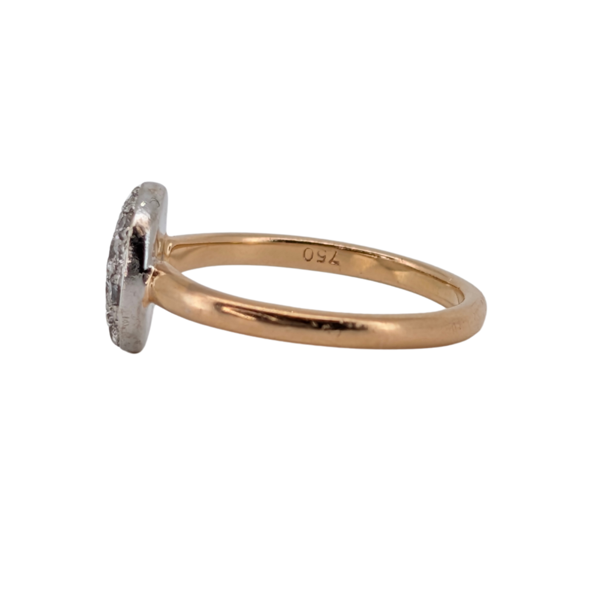 0.35Ct Natural Cluster Brilliant Cut Diamond Ring On 18K Gold