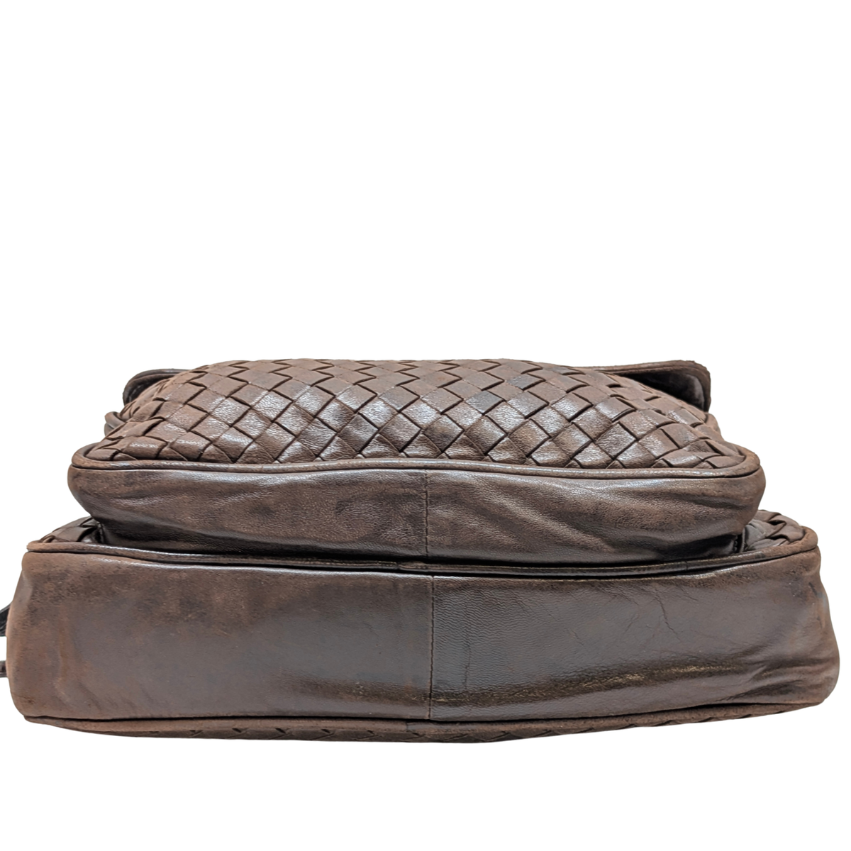 Bottega Veneta Intrecciato Leather Crossbody Bag Brown