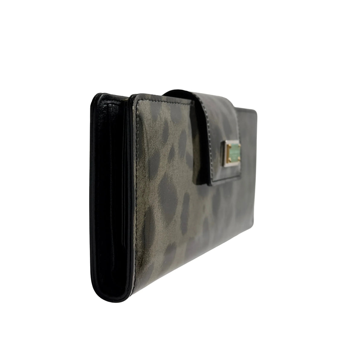 Dolce & Gabbana Leopard Print Leather Wallet Khaki - Lost Designer