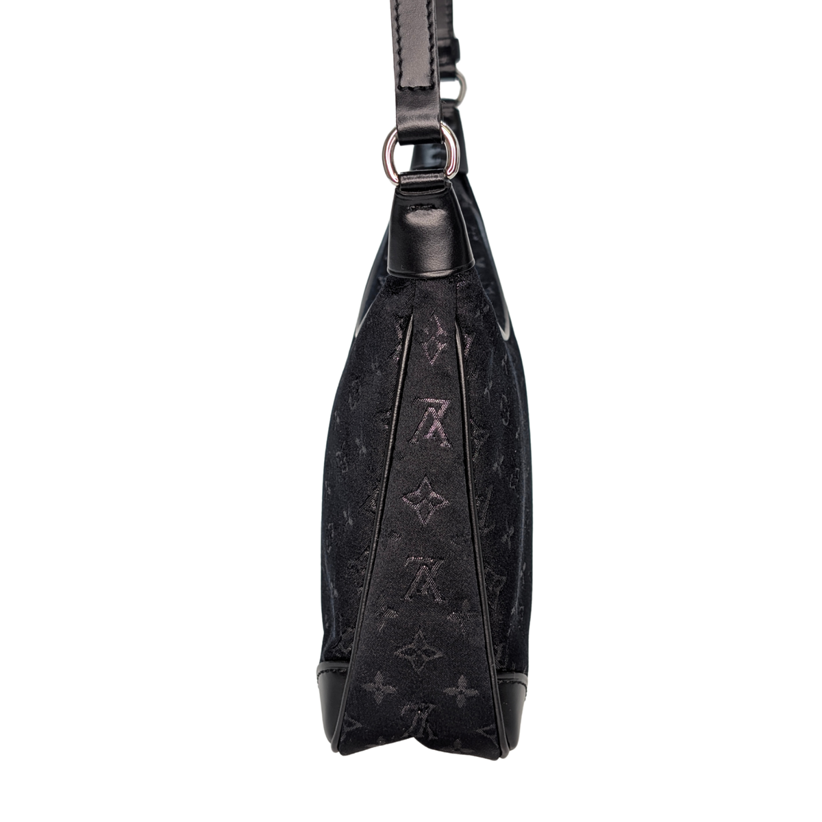 Louis Vuitton Satin Little Boulogne Monogram Bag Black