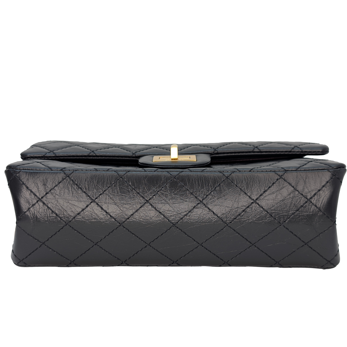 Chanel Black Distressed Calfskin 2.55 Reissue 225 Bag Black