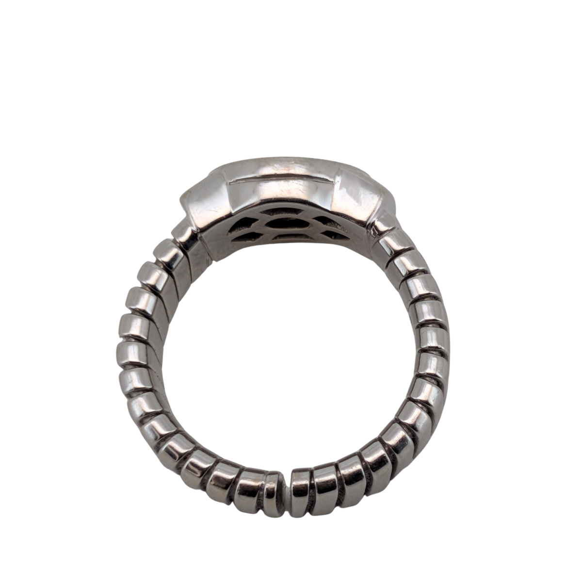 Bvlgari Tubogas Diamond Ring In 18K White Gold