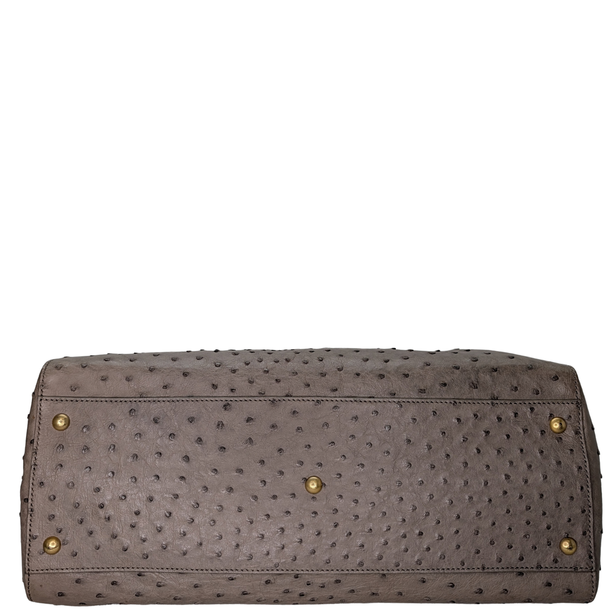 Fendi Peekaboo Large Ostrich Bag Taupe Grey