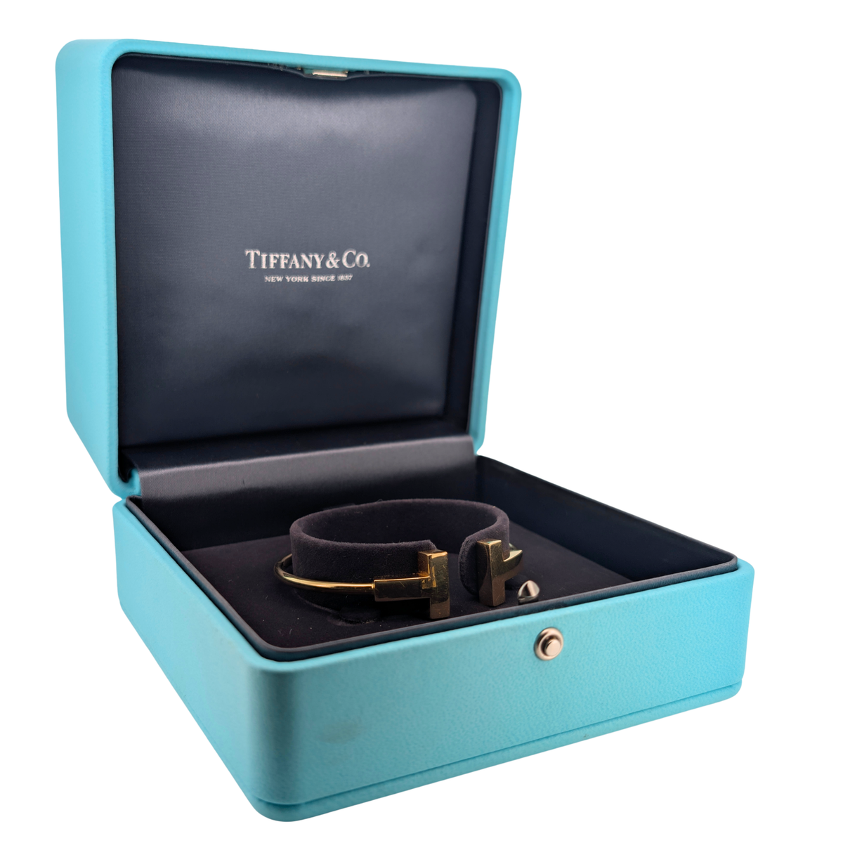 سوار واير واسع Tiffany & Co T مقاس كبير من الذهب الأصفر عيار 18 قيراطًا