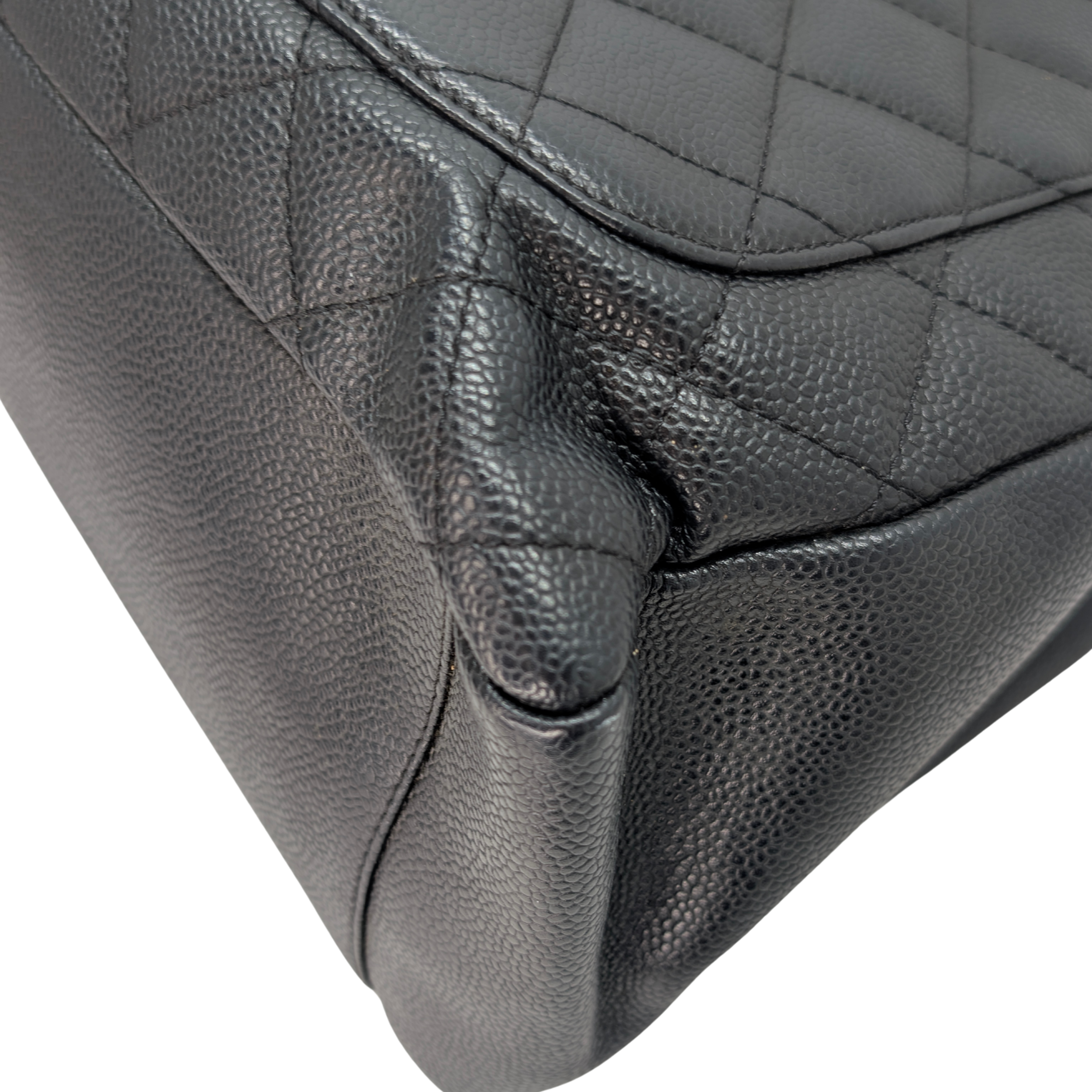 Chanel Quilted Caviar Grand Shopping Tote Black