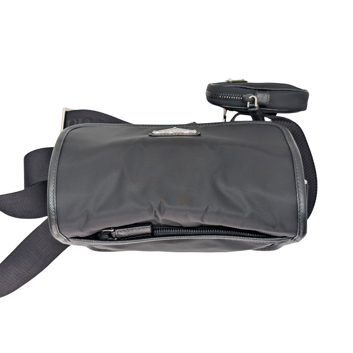 Prada Re-Nylon and Saffiano Leather Shoulder Bag Black