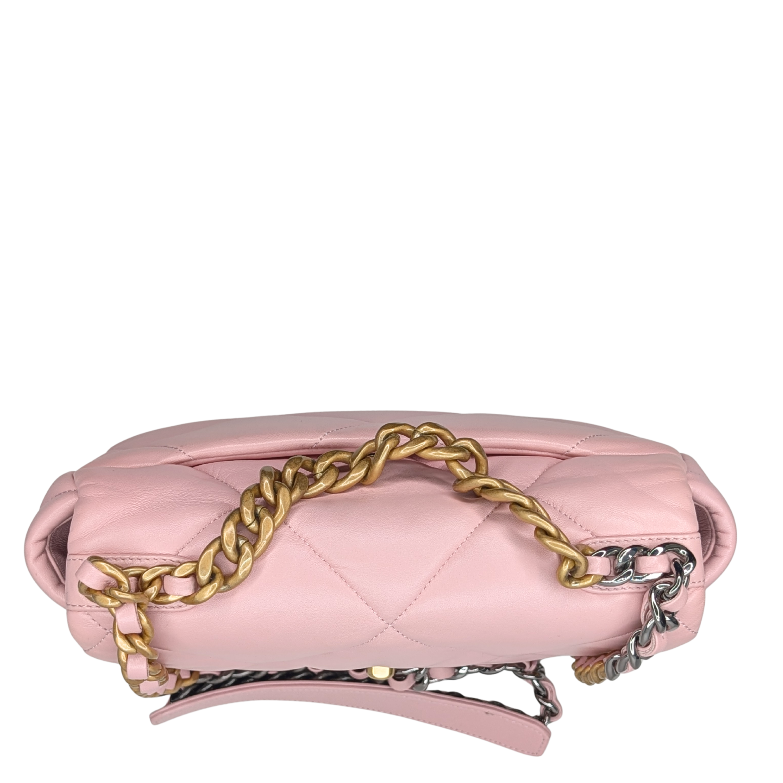 Chanel 19 Small Light Pink Lambskin Bag Microchip