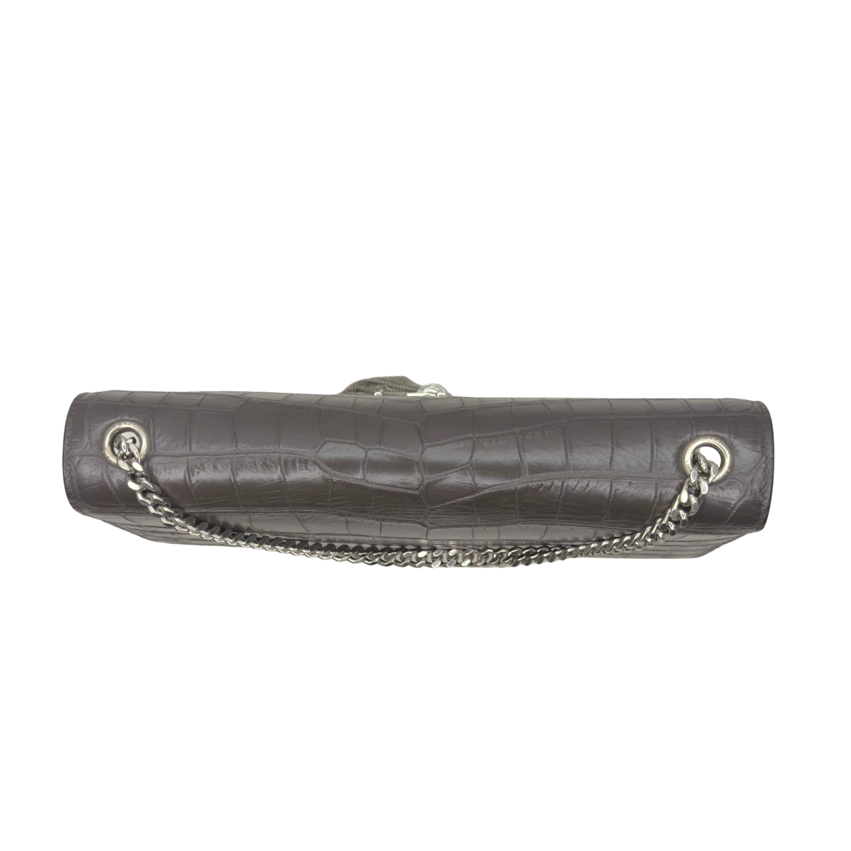 Saint Laurent Medium Croc Embossed Kate Tassel Bag