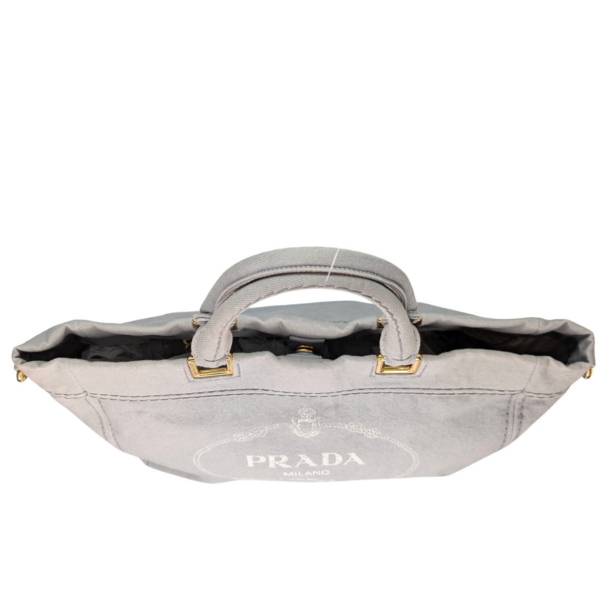 Prada Canvas Canapa Logo Tote Grey
