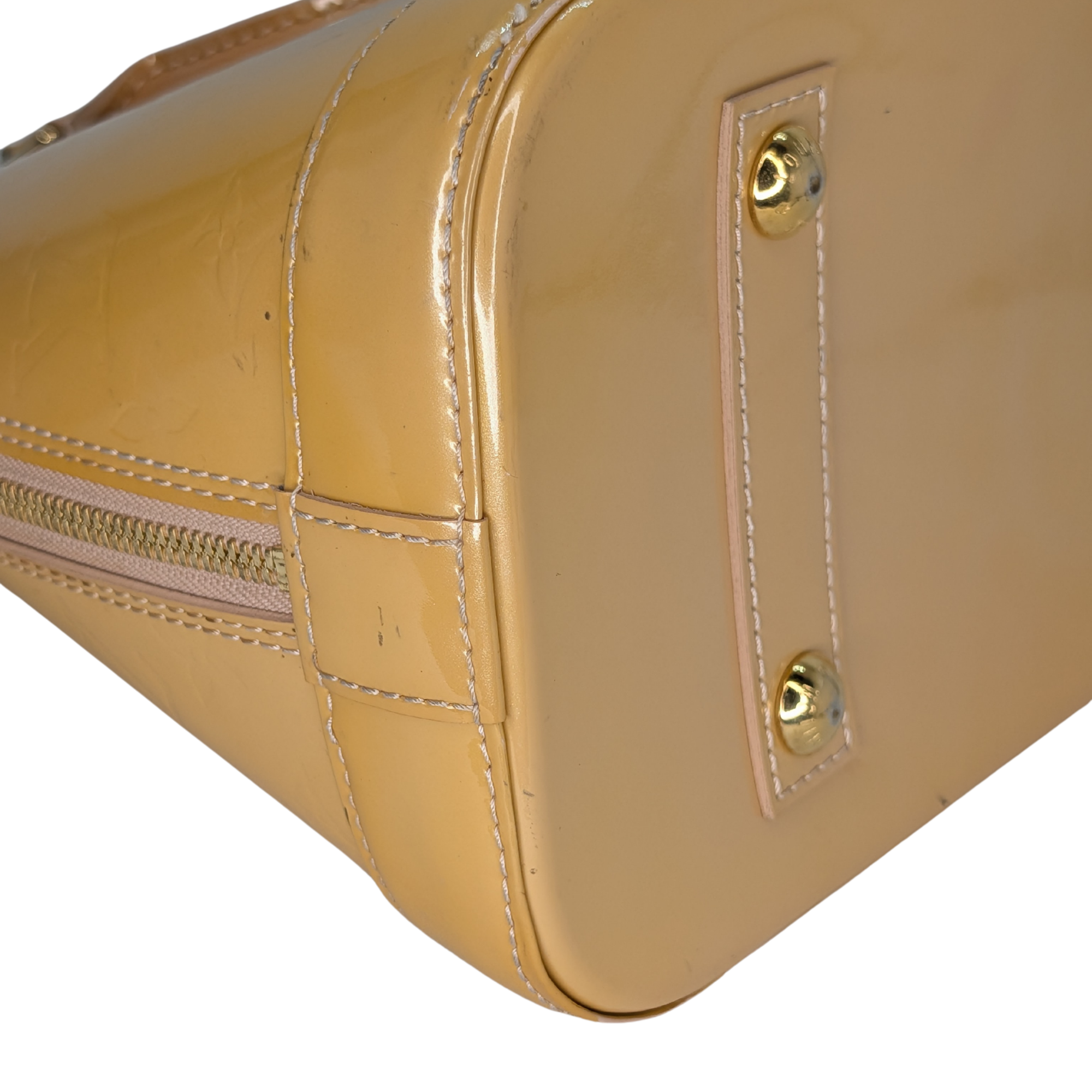 Louis Vuitton Alma Vernis PM Bag Yellow