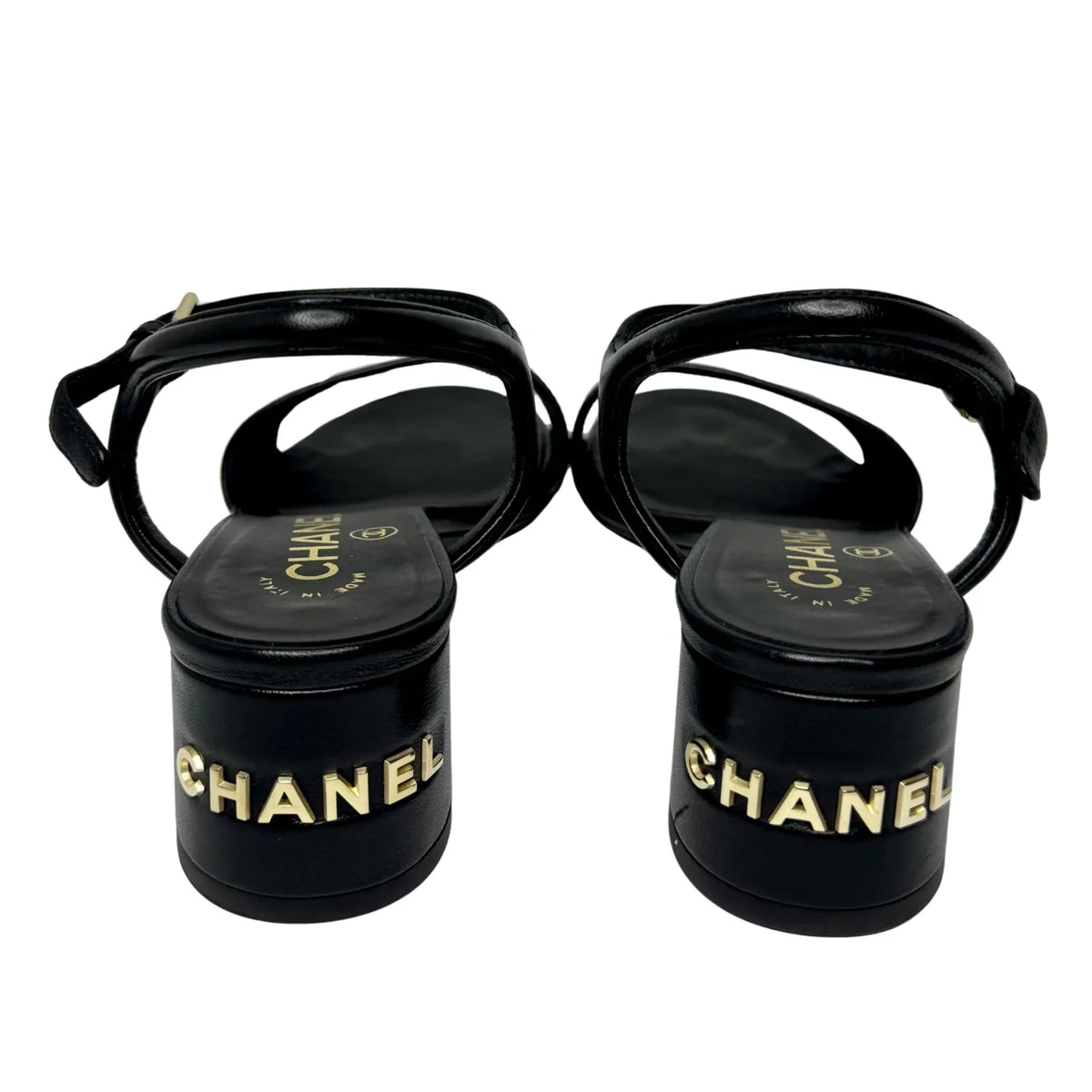 Chanel Black Lambskin Leather Classic Sandals – Size 36C - Lost Designer