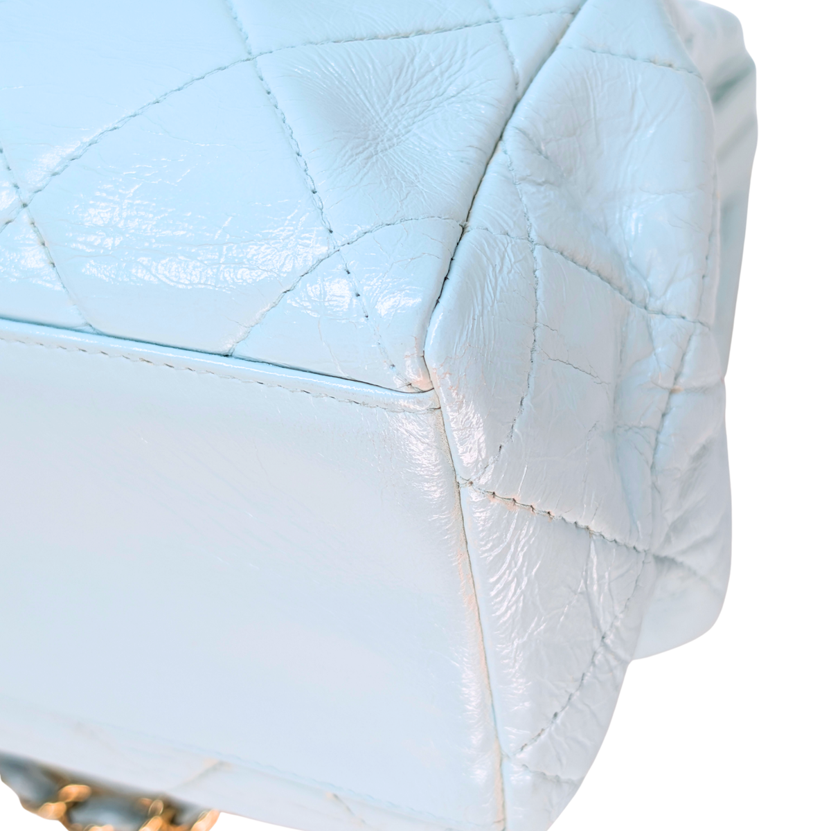 Chanel Vintage Kiss Lock Bag Baby Blue