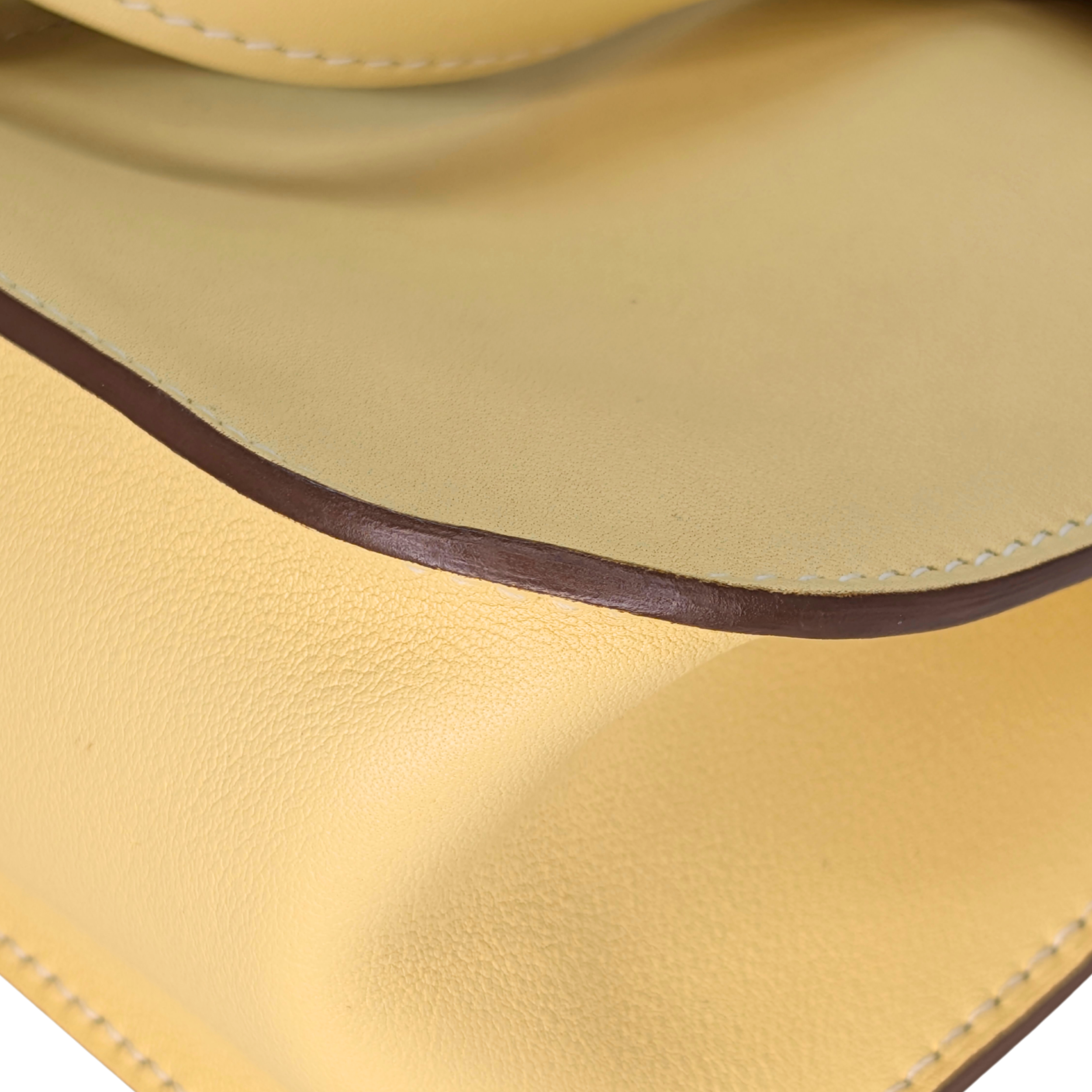 Hermes Mini Halzan 22 Swift Jaune Poussin SHW ختم X