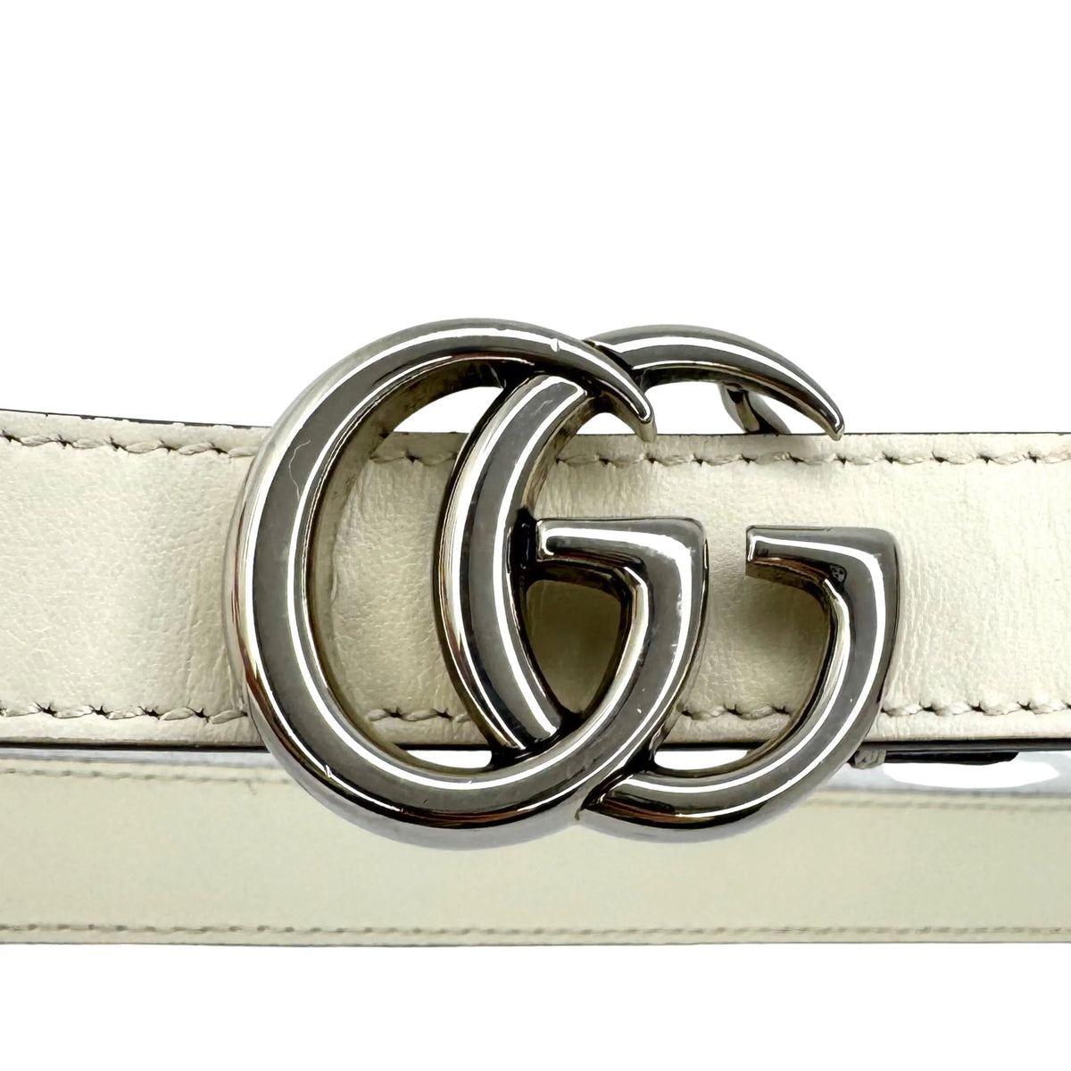 Gucci GG Marmont Thin Belt White 90 - Lost Designer