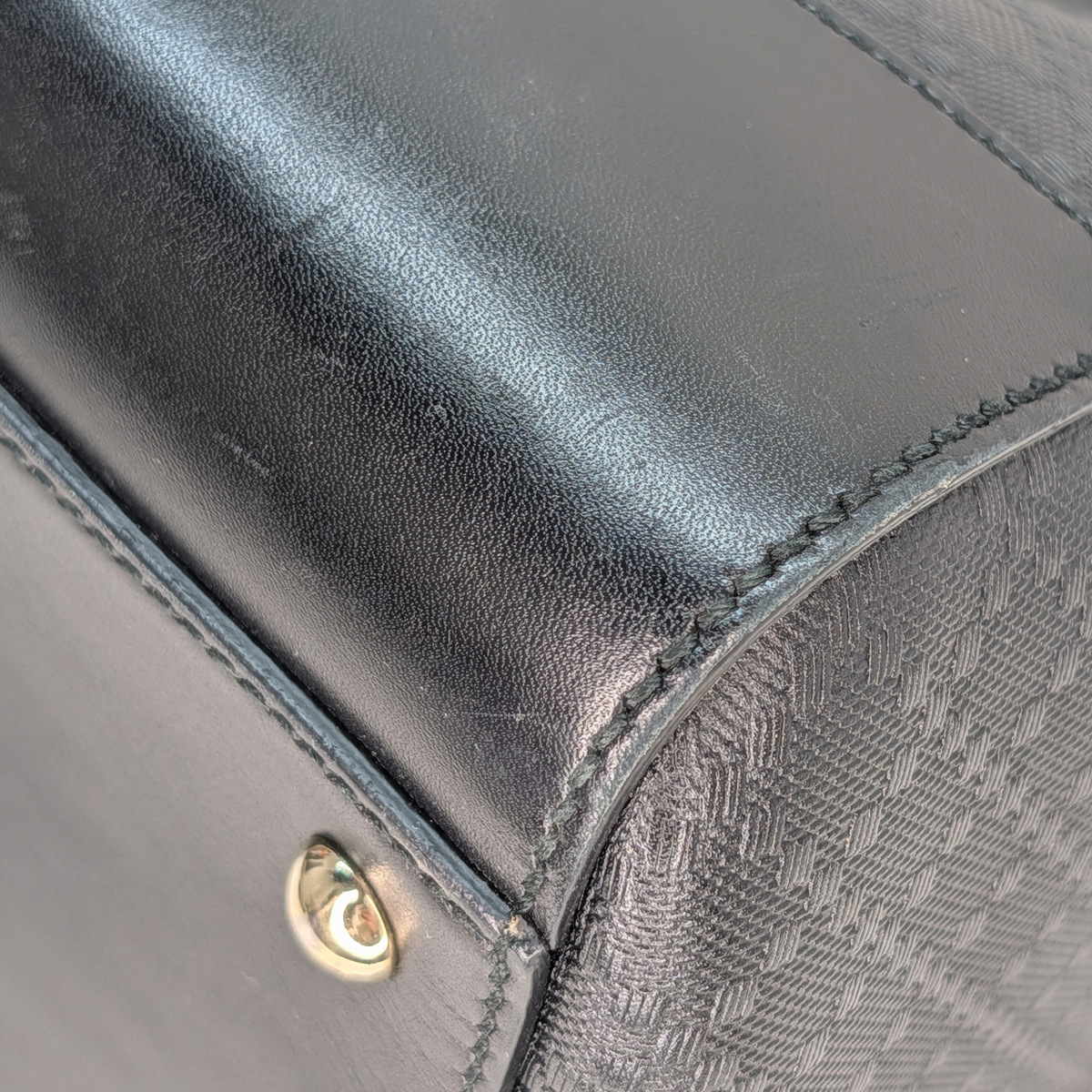 Gucci Diamante Leather Boston Bag Black