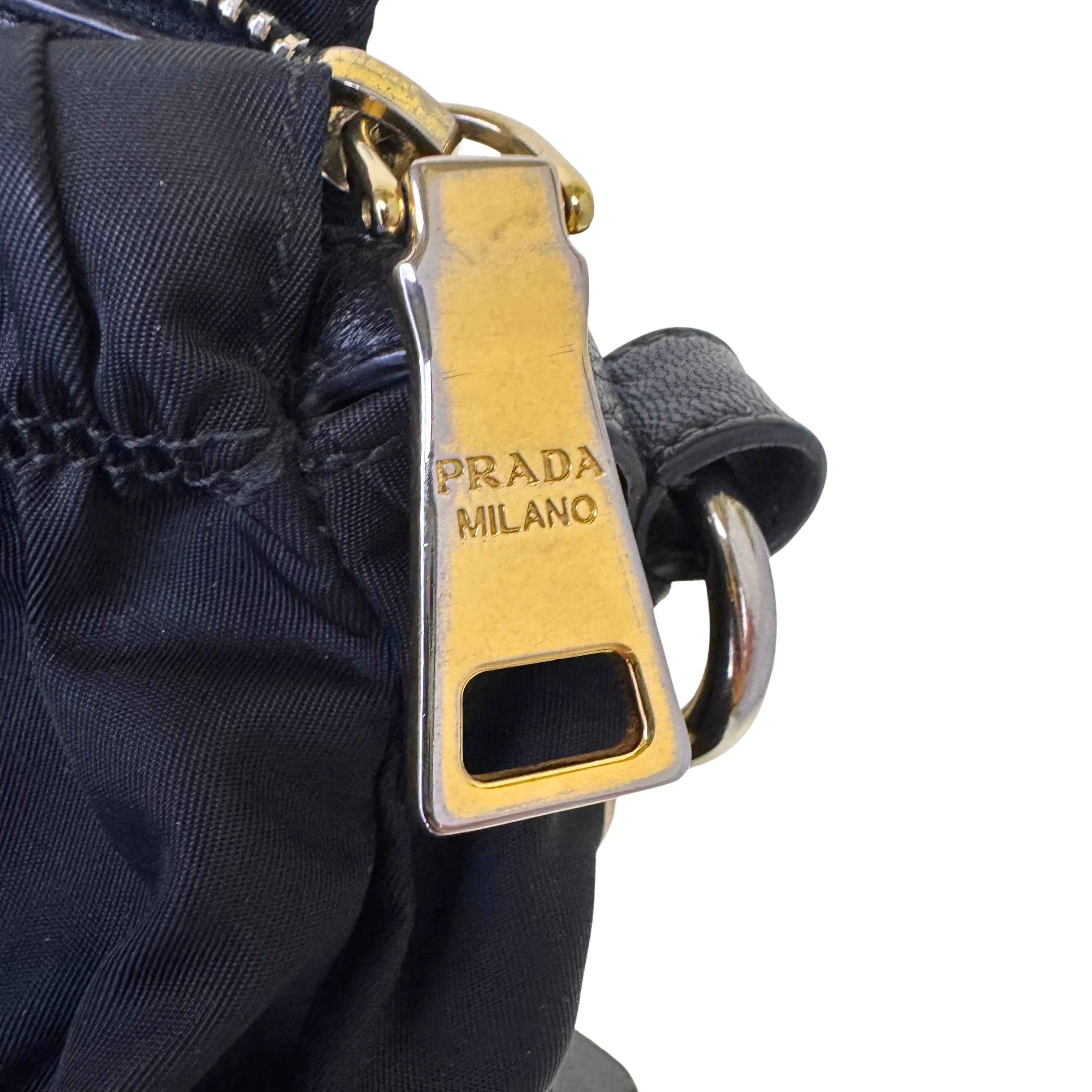 Prada Black Tessuto Nylon x Leather Tote Bag - Lost Designer
