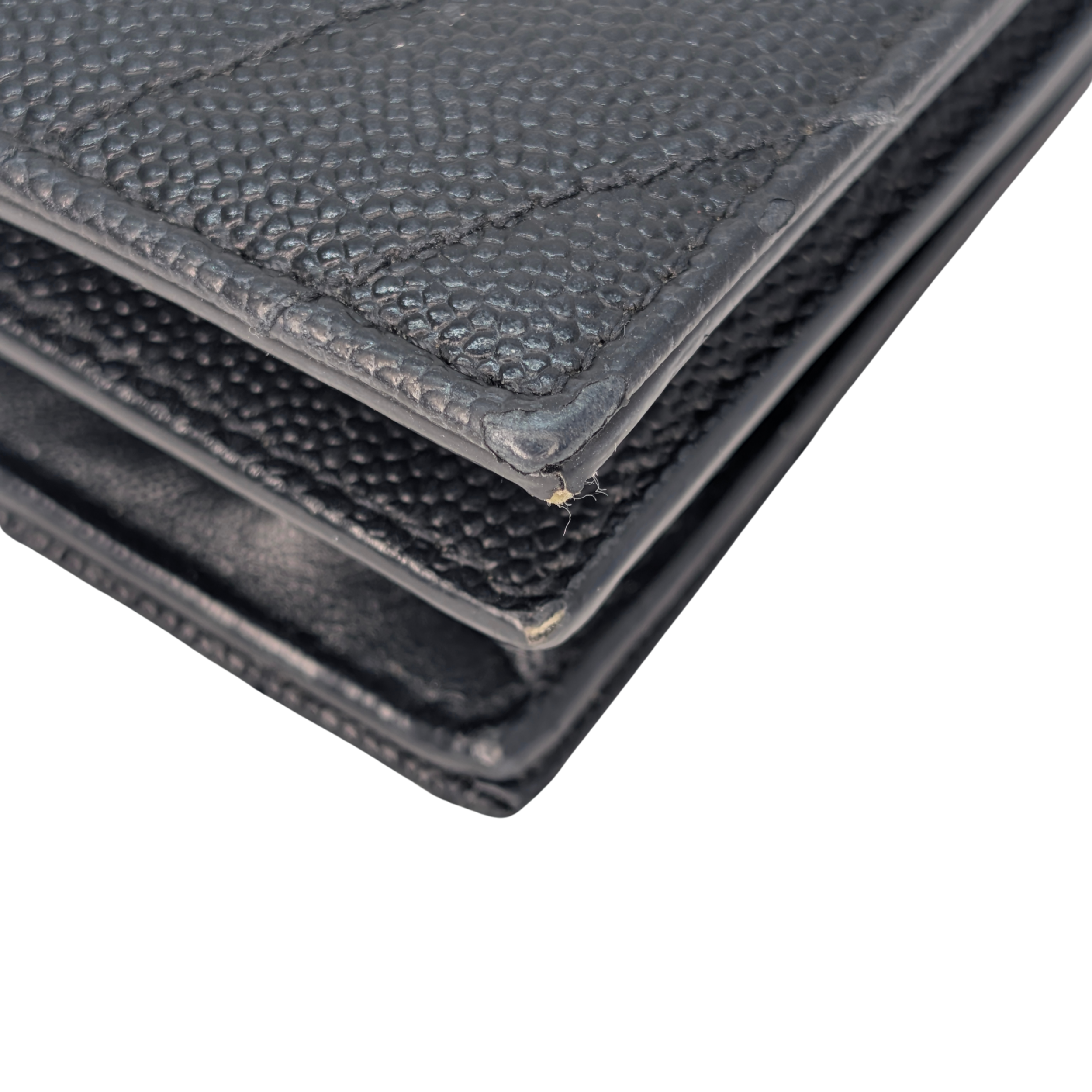 Saint Laurent Cassandre Metalasse Wallet Black