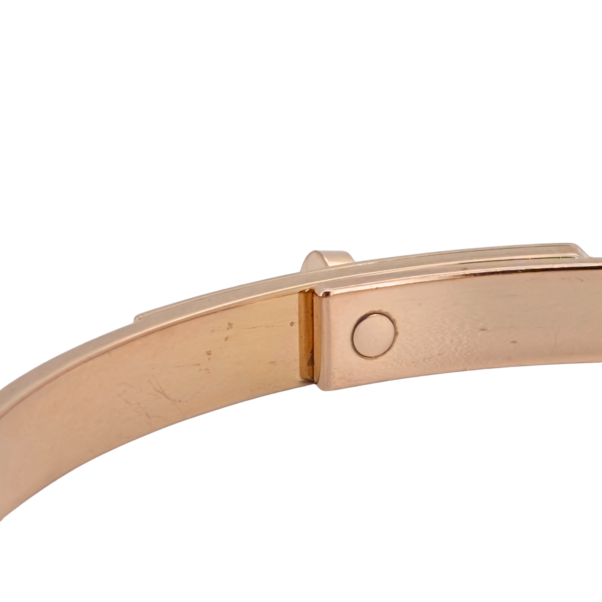 Hermes Kelly Diamond Bracelet Bangle Small LG In 18k Rose Gold