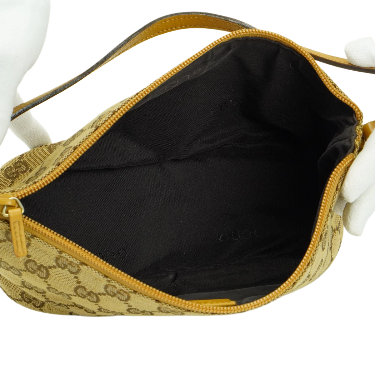 Gucci Beige GG Monogram Boat Pochette Bag - Lost Designer