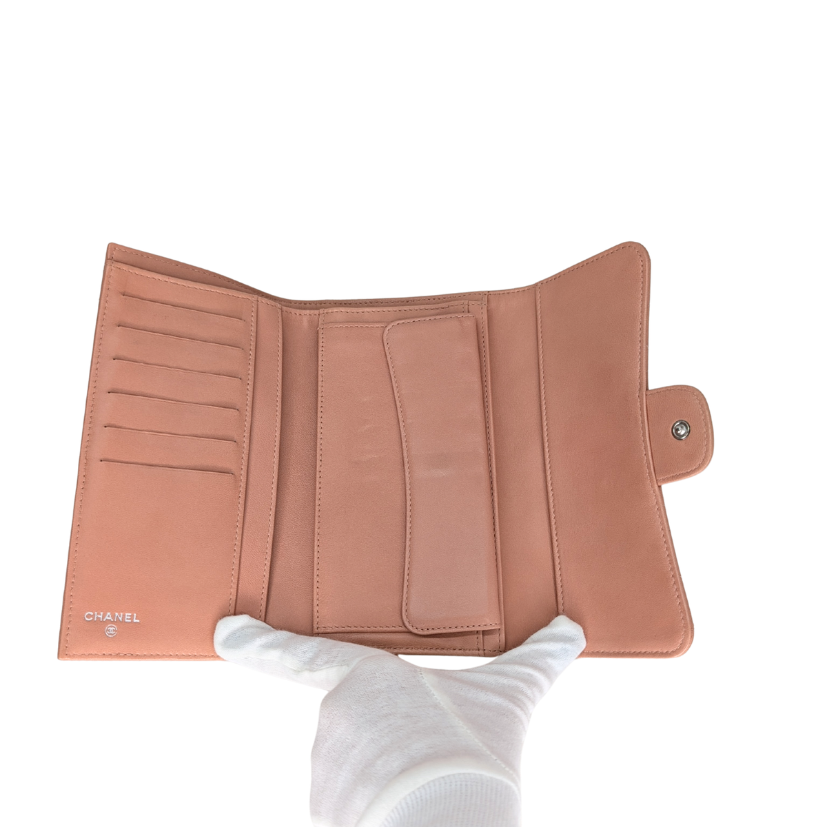 Chanel CC Flap Long Wallet Peach