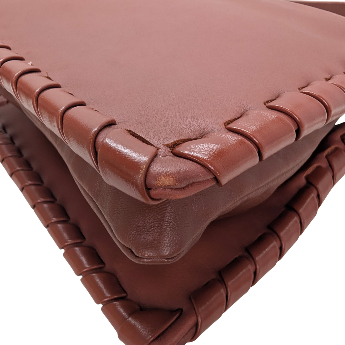 حقيبة كتف جلدية بني طراز Chloé Mate Gusset