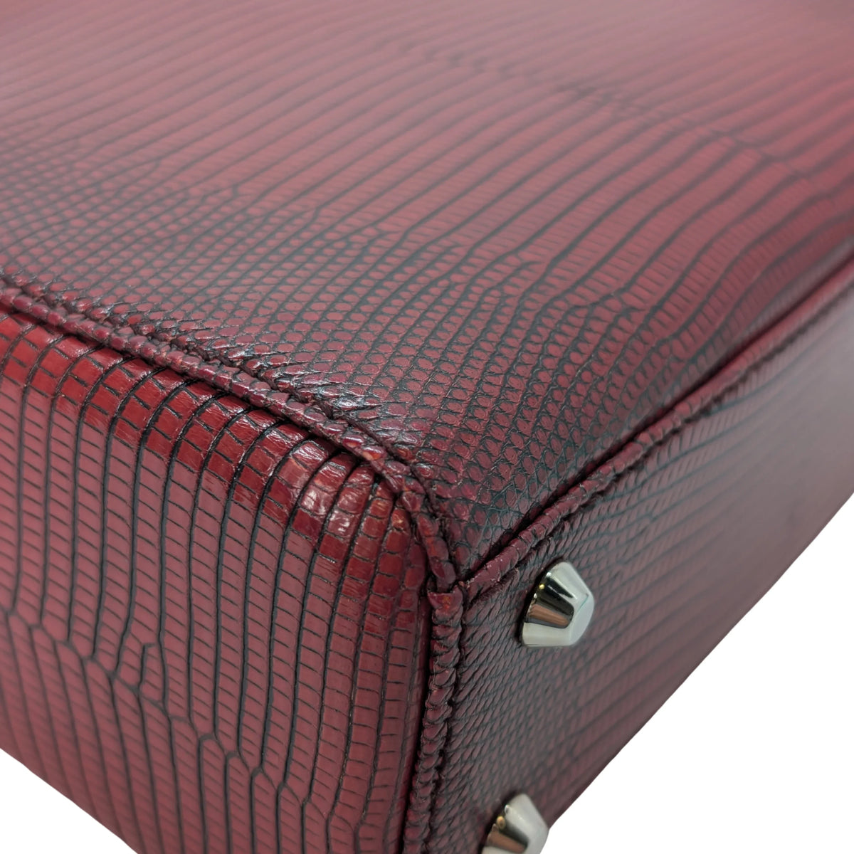 Christian Dior Mini Lady Dior Lizard Burgundy - Lost Designer