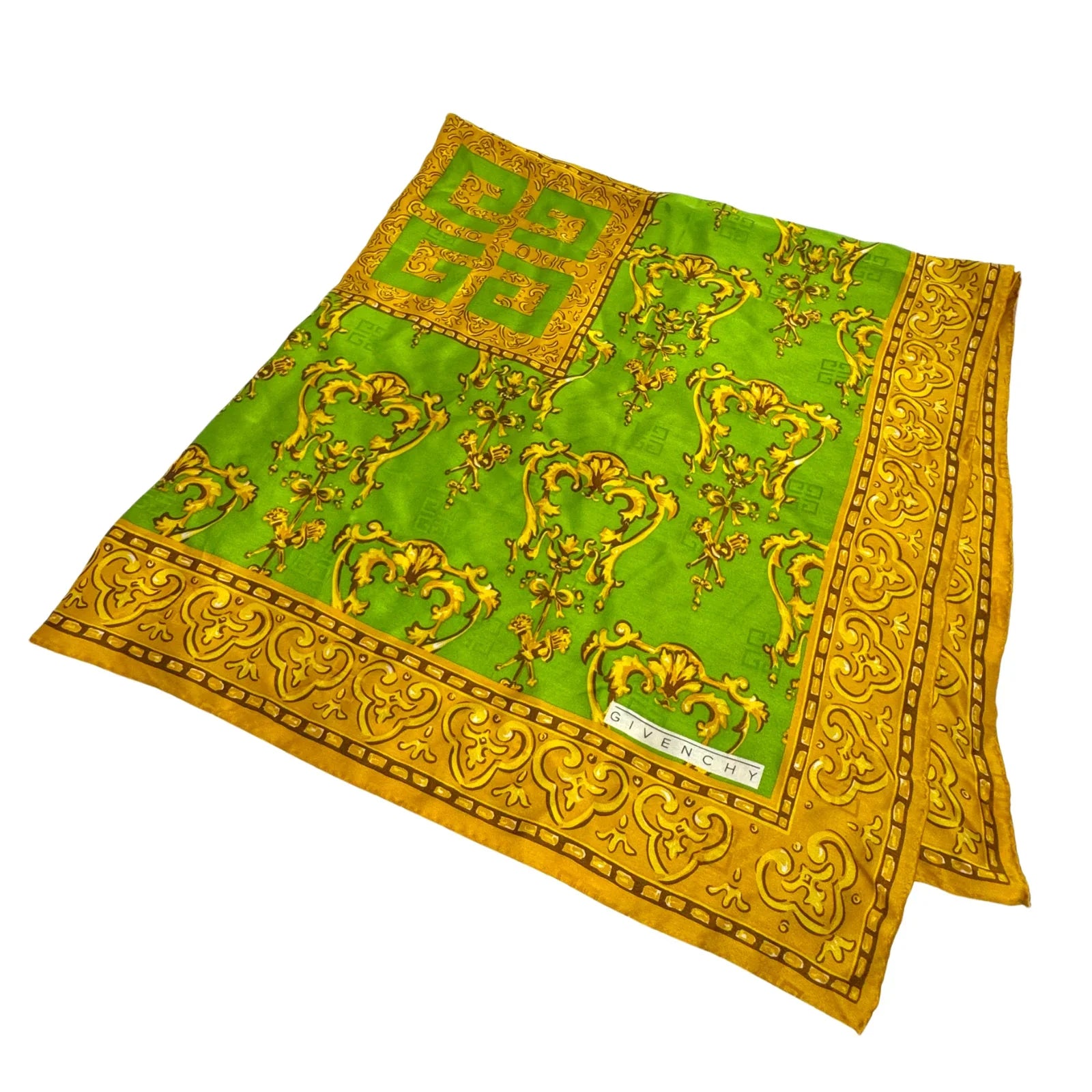 Givenchy Silk Scarf Green & Yellow - Lost Designer