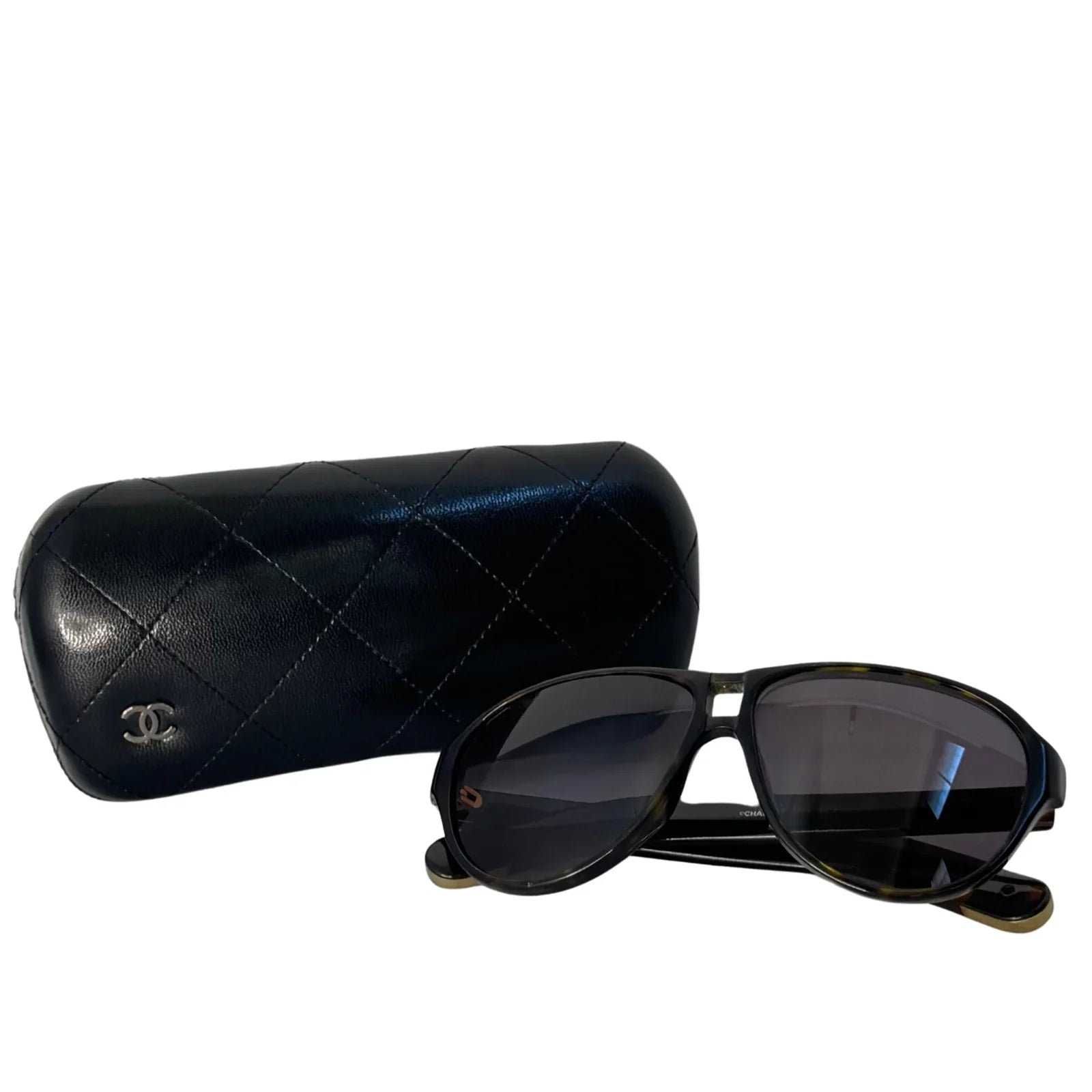 CHANEL Polarized Tortoise Aviator Sunglasses 5233 - Lost Designer