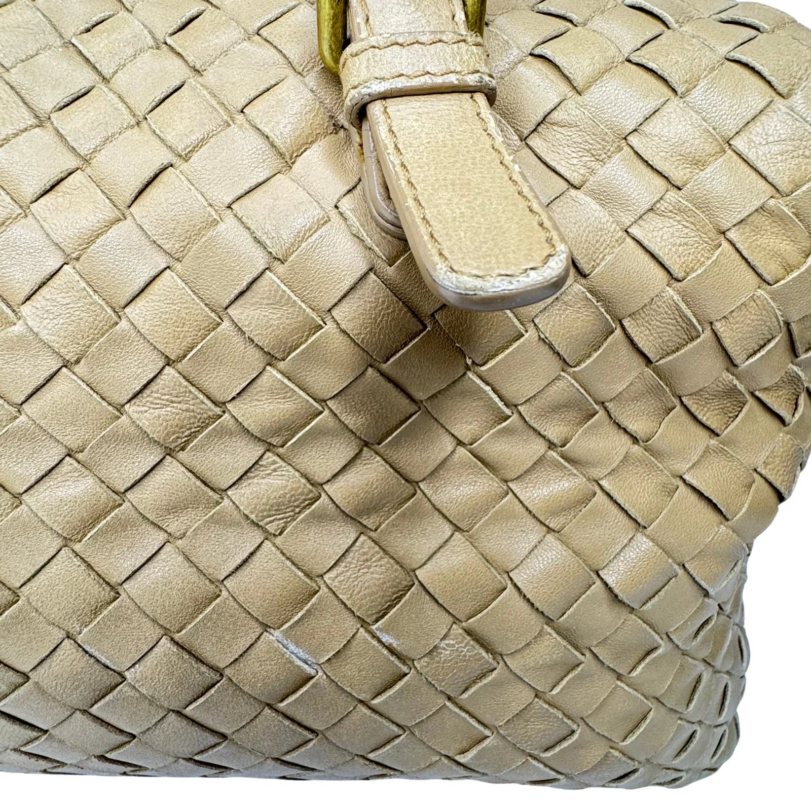 Bottega Veneta Nappa Intrecciato Padlock Montaigne Moutarde Beige Bag - Lost Designer