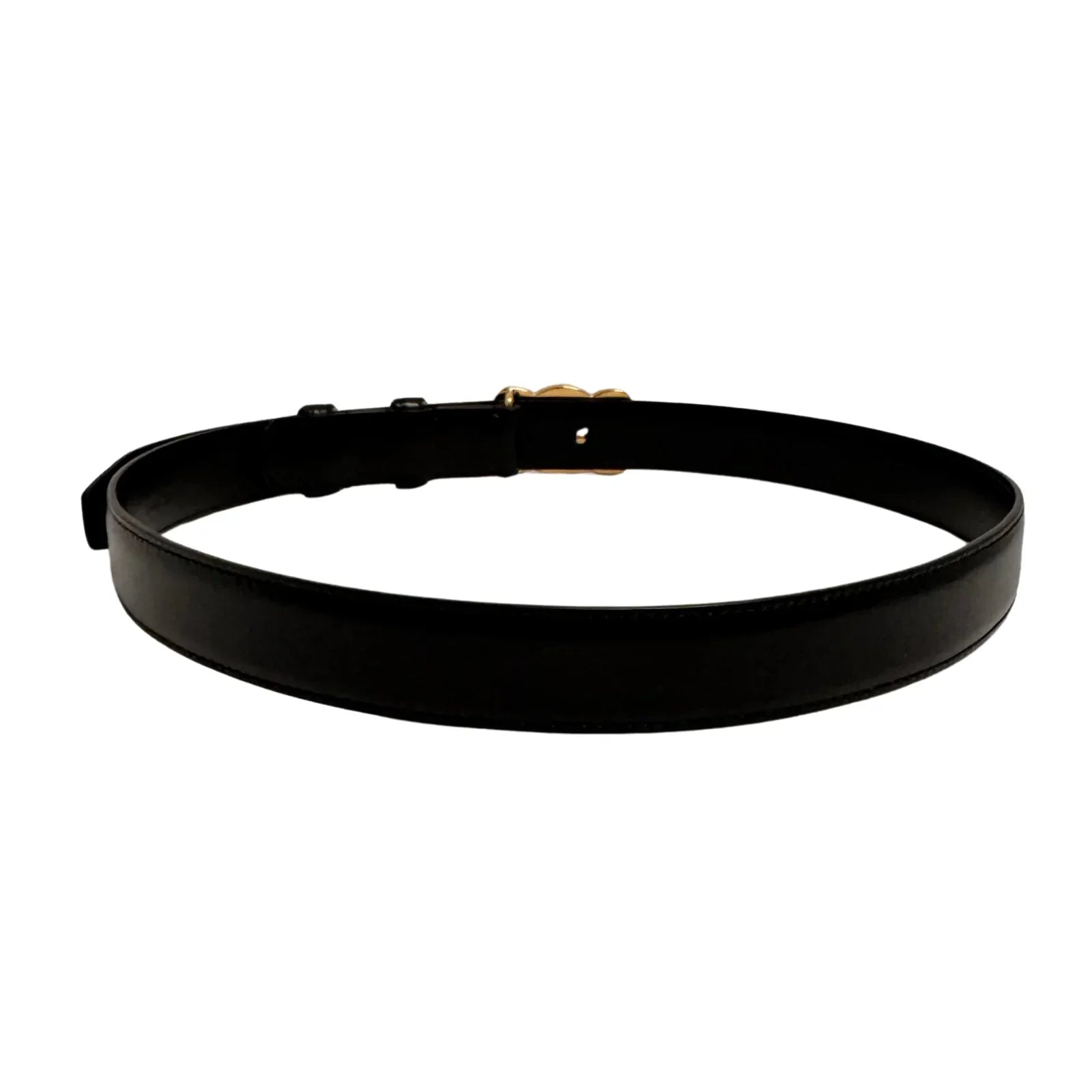 Celine Triomphe Leather Belt Black - Lost Designer