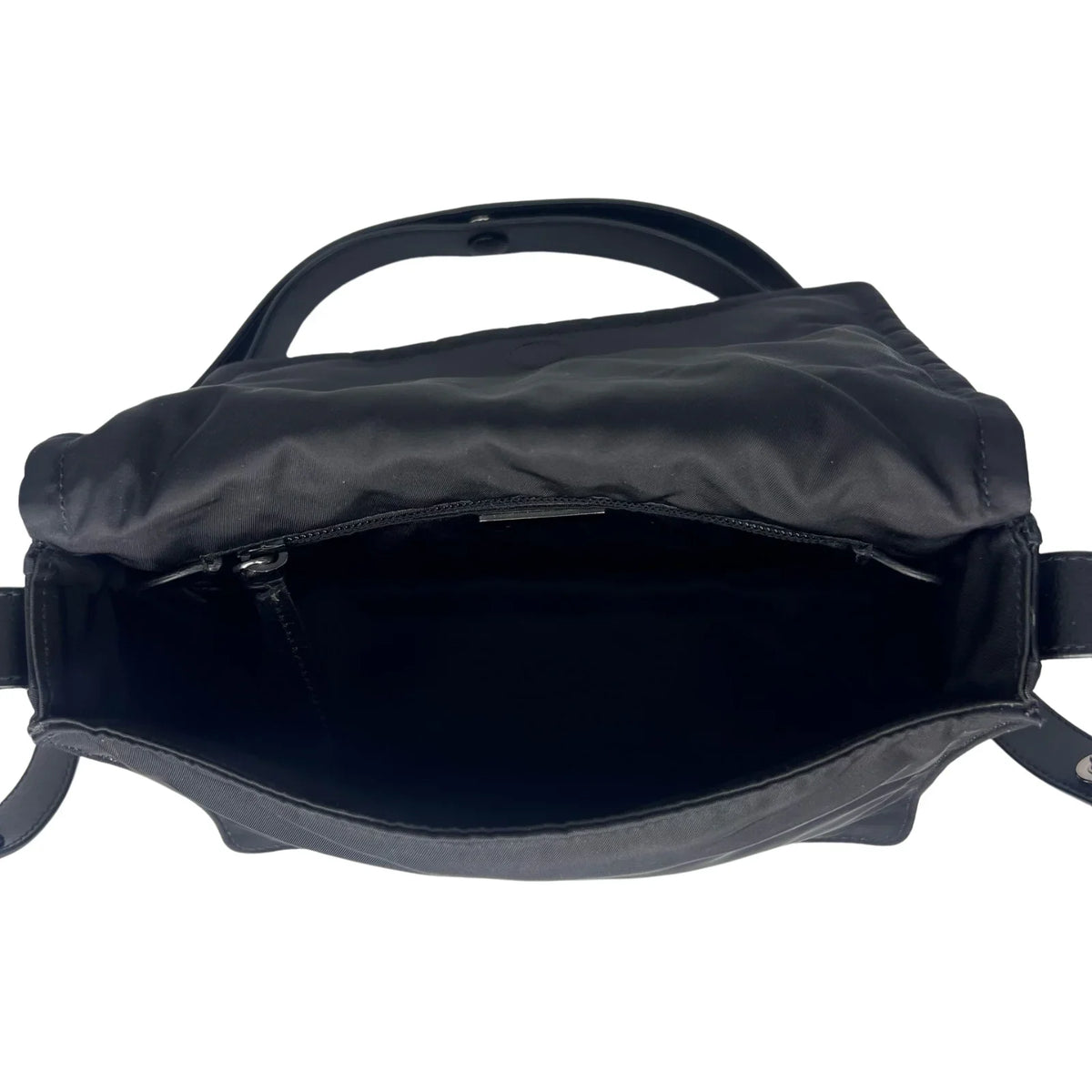Prada Nylon Crossbody Bag with Flap Closure – Black - Lost Designer