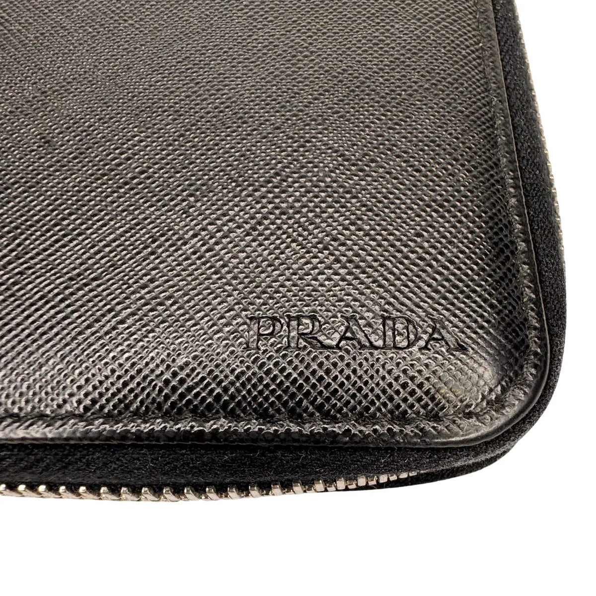 Prada Saffiano Leather Zip-Around Long Wallet – Nero Black - Lost Designer