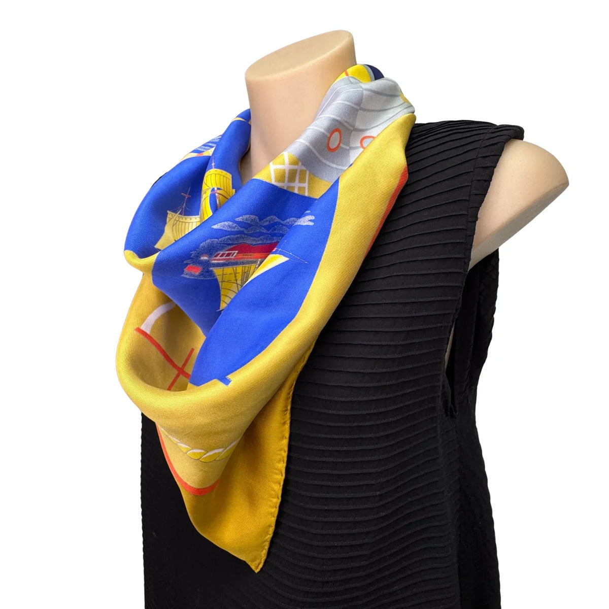 Hermès Grand Largue Silk Scarf Yellow - Lost Designer