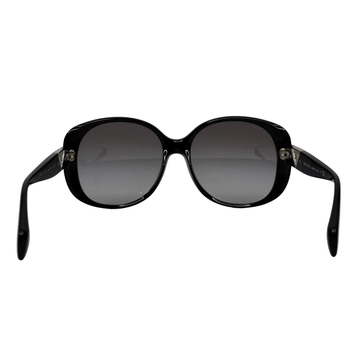 Prada SPR 150 Black Acetate Oversized Round Sunglasses - Lost Designer