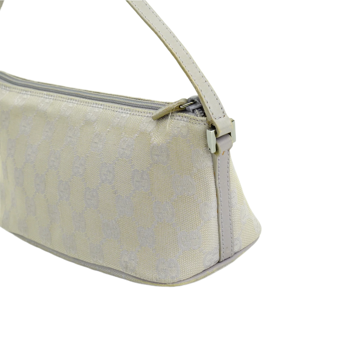 Gucci Grey GG Monogram Boat Pochette Bag - Lost Designer