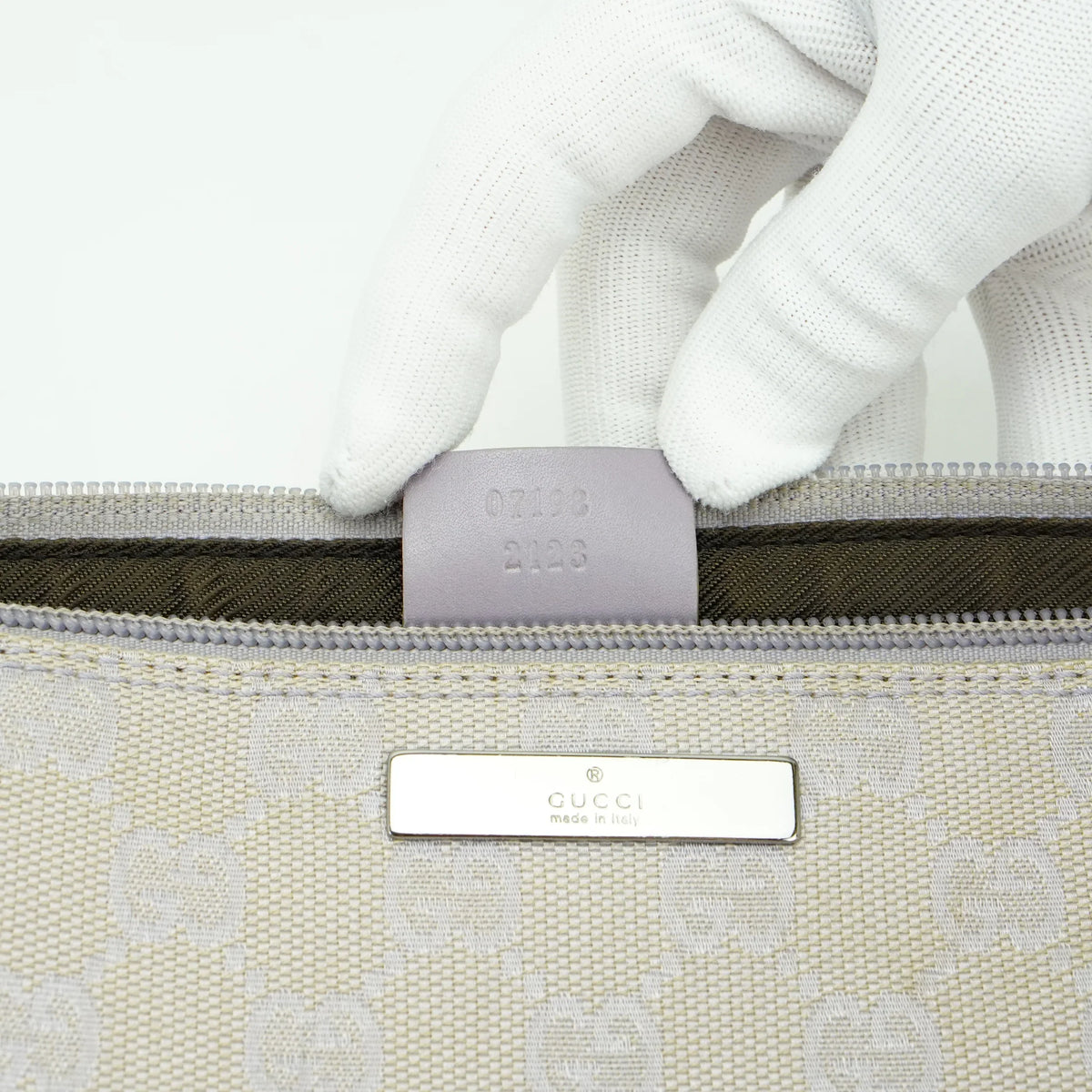 Gucci Grey GG Monogram Boat Pochette Bag - Lost Designer