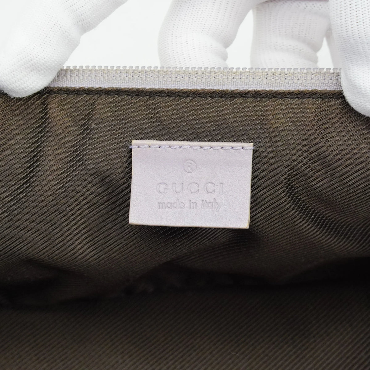 Gucci Grey GG Monogram Boat Pochette Bag - Lost Designer
