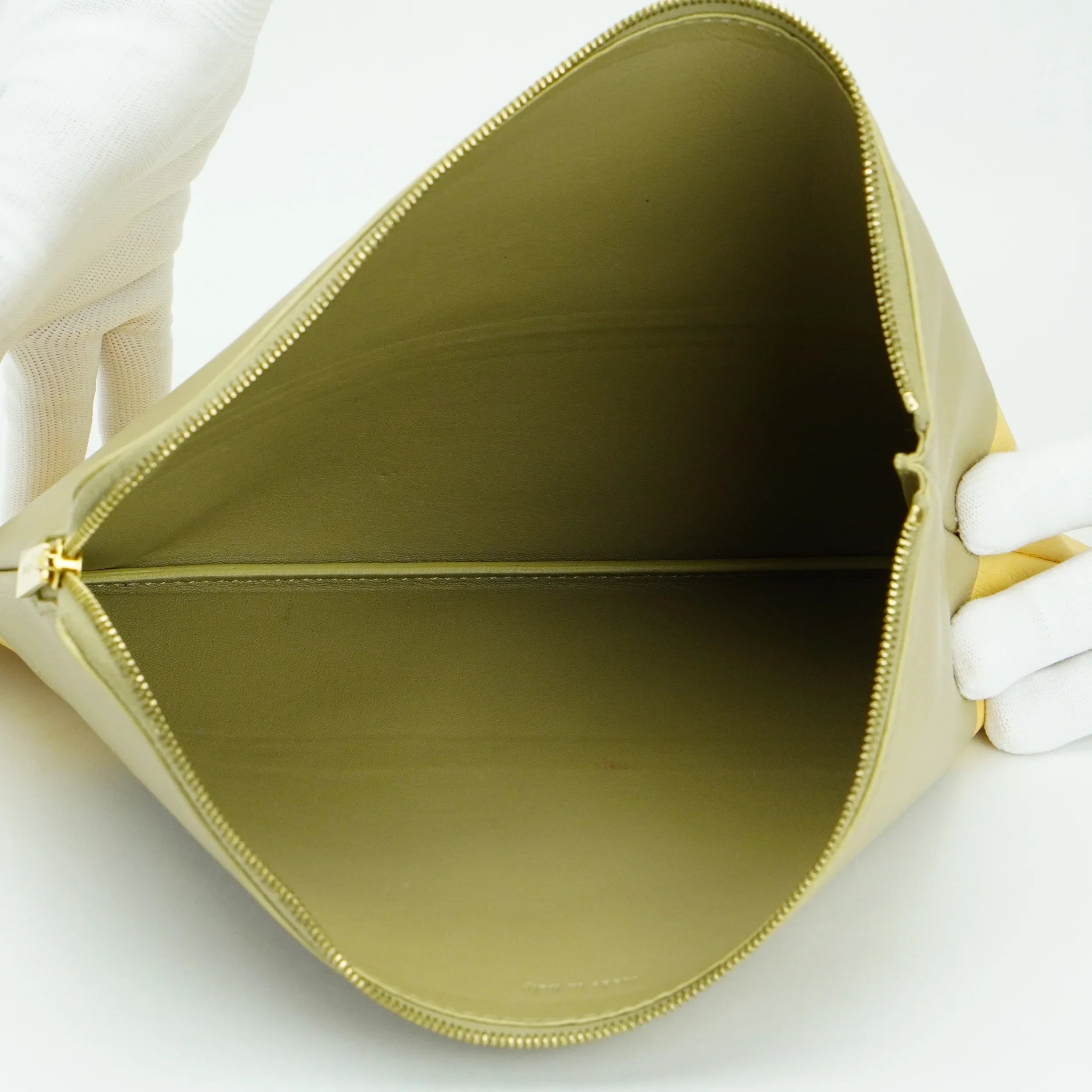 Celine Lambskin Yellow/Grey Clutch Pouch - Lost Designer
