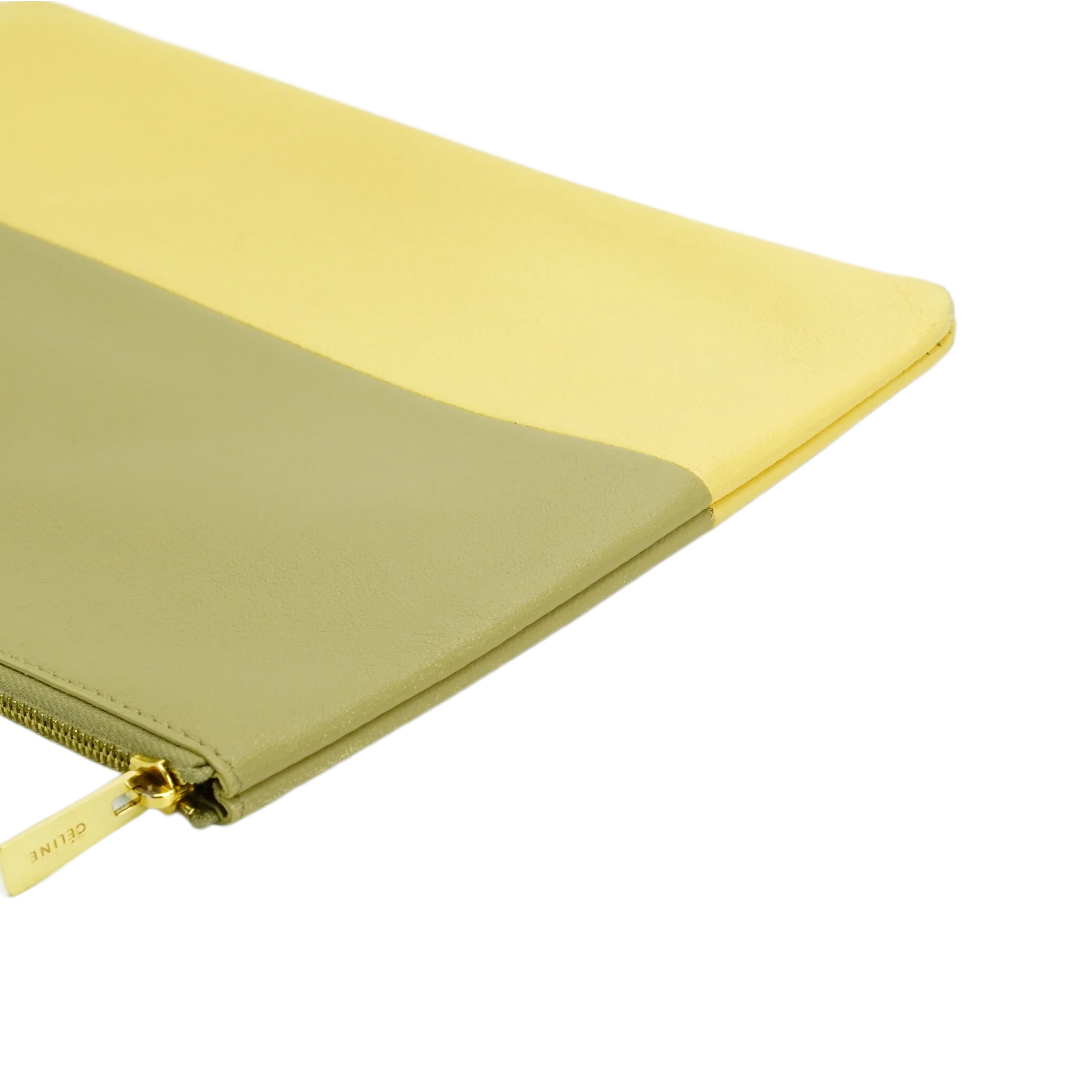 Celine Lambskin Yellow/Grey Clutch Pouch - Lost Designer