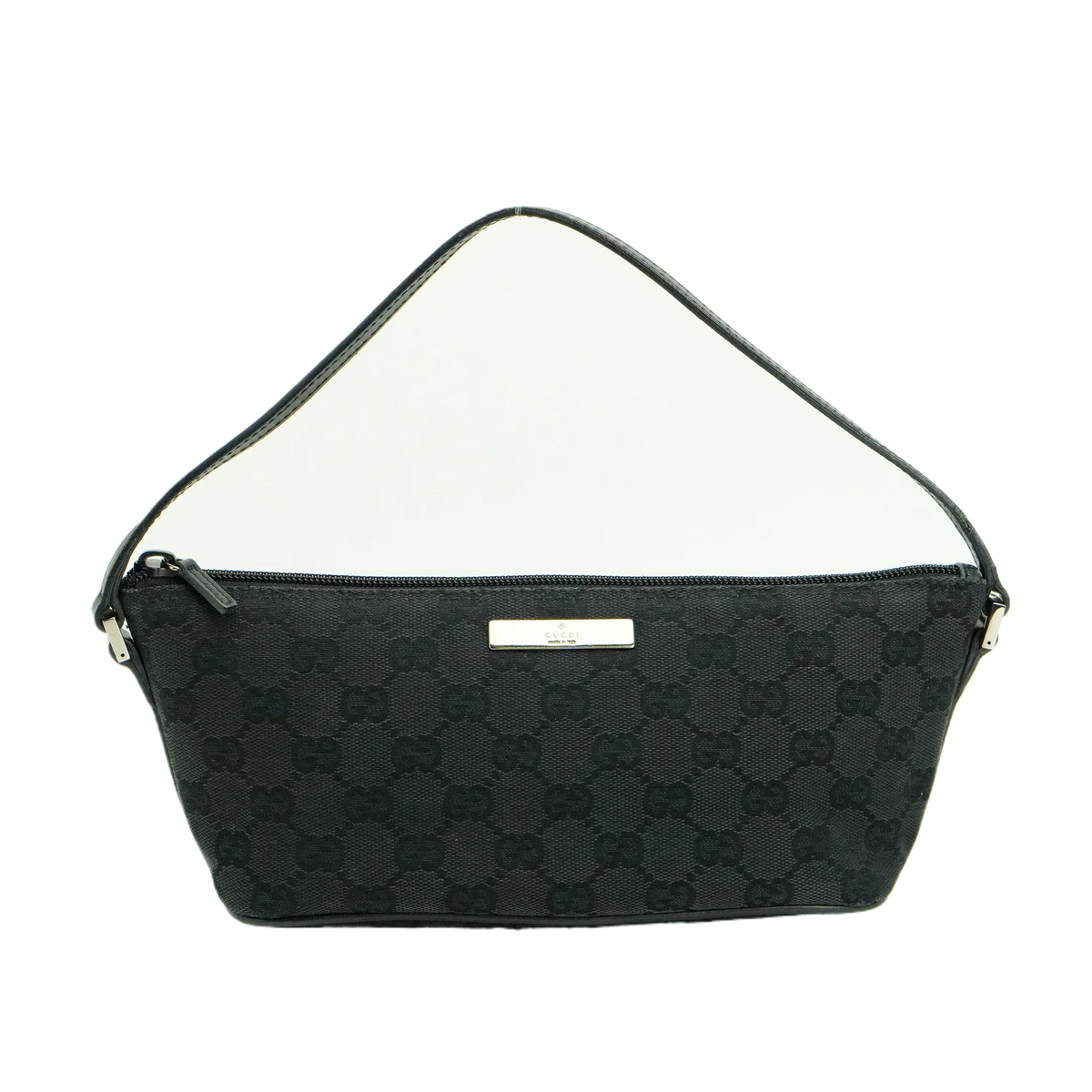 Gucci Black GG Monogram Boat Pochette Bag - Lost Designer