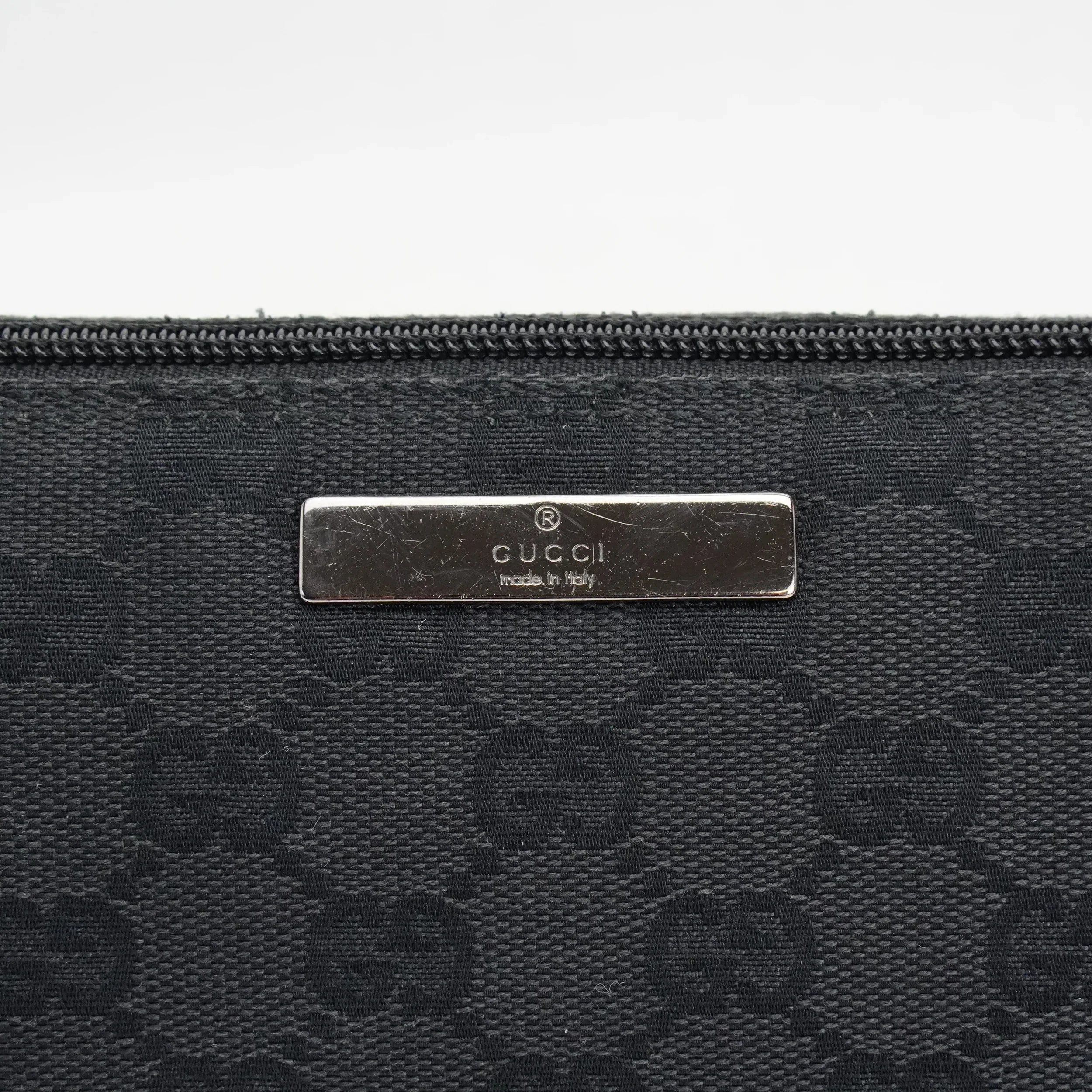 Gucci Black GG Monogram Boat Pochette Bag - Lost Designer