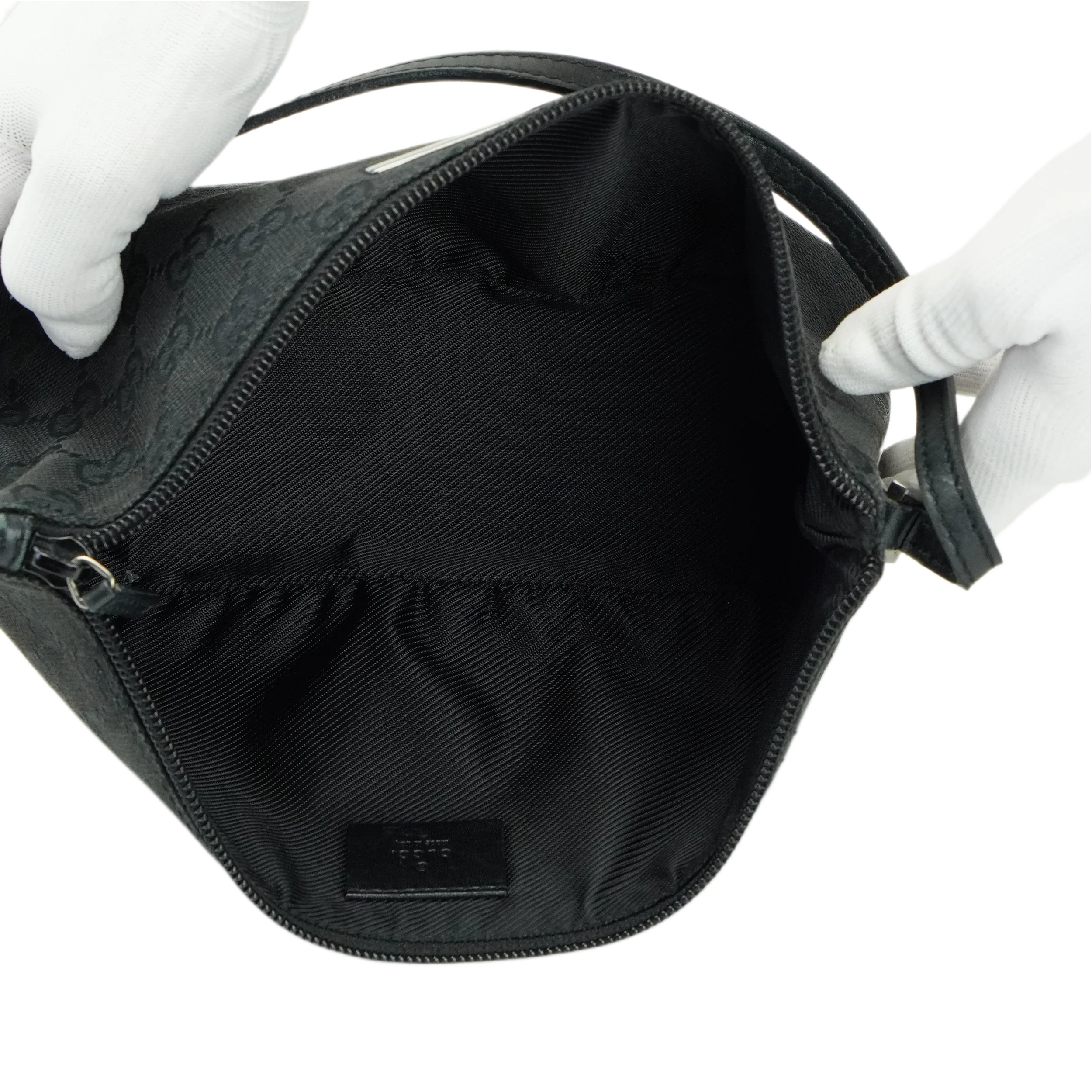 Gucci Black GG Monogram Boat Pochette Bag - Lost Designer