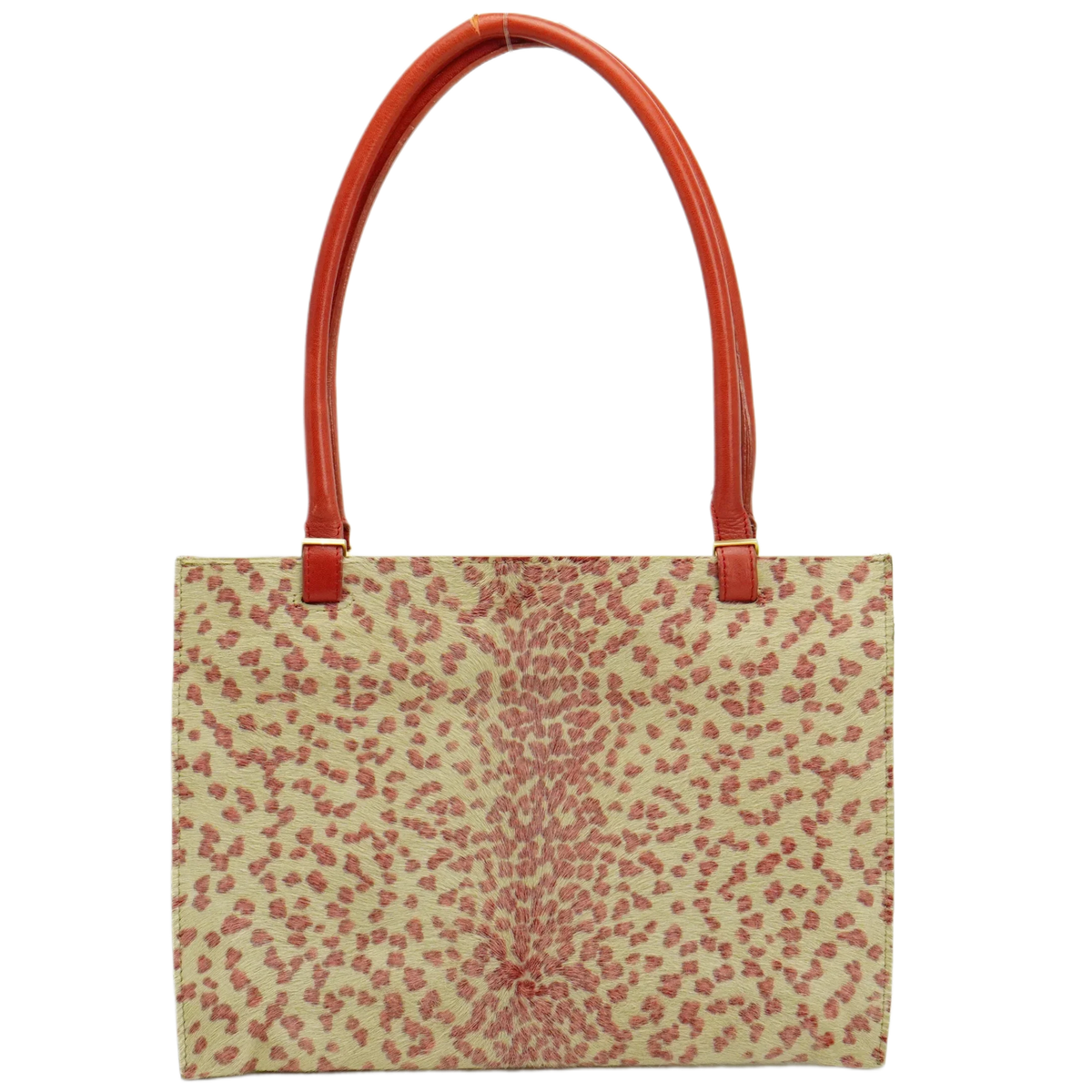 Bottega Veneta Biege & Red Cheetah Cowhide Print Handbag - Lost Designer