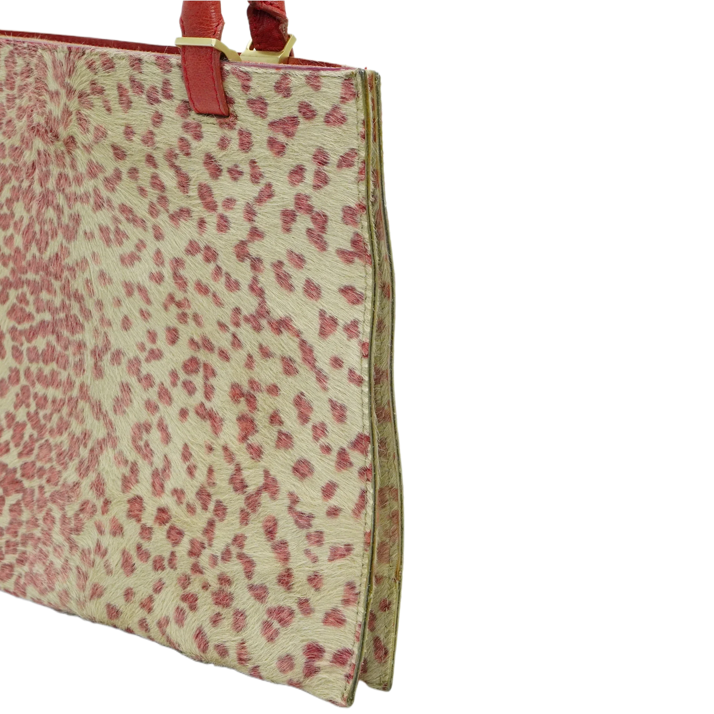 Bottega Veneta Biege & Red Cheetah Cowhide Print Handbag - Lost Designer