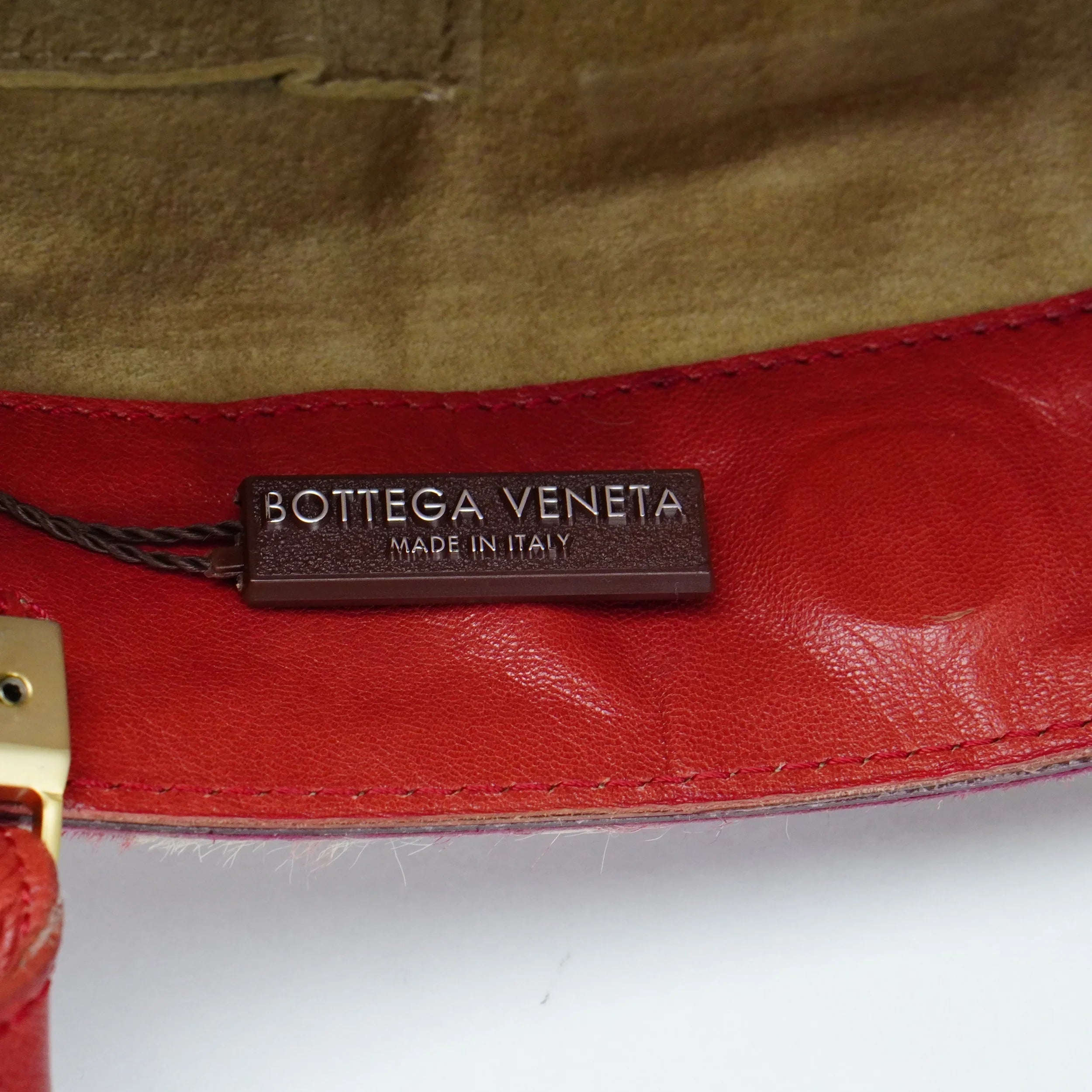 Bottega Veneta Biege & Red Cheetah Cowhide Print Handbag - Lost Designer