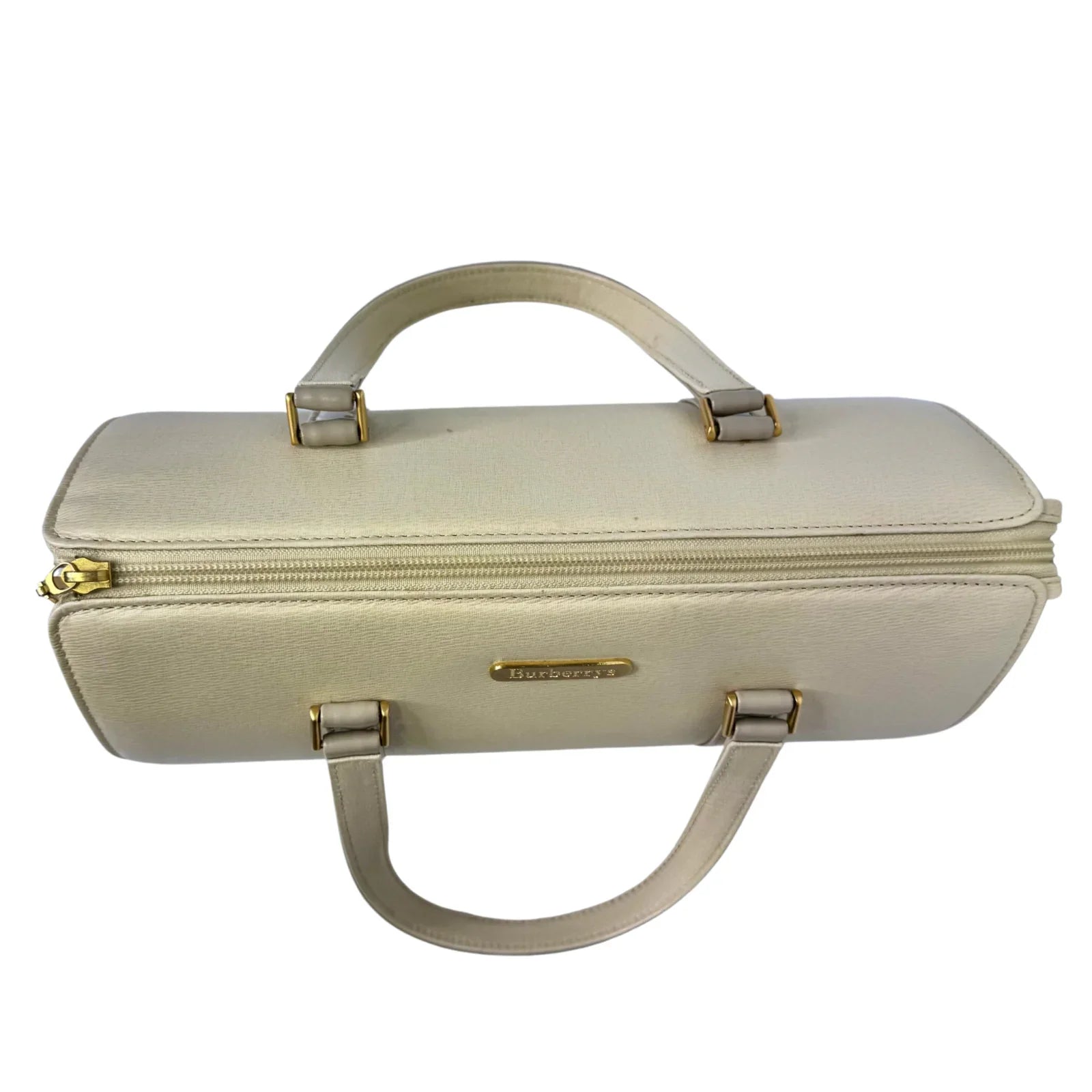Burberry Mini Boston Bag Leather Beige - Lost Designer