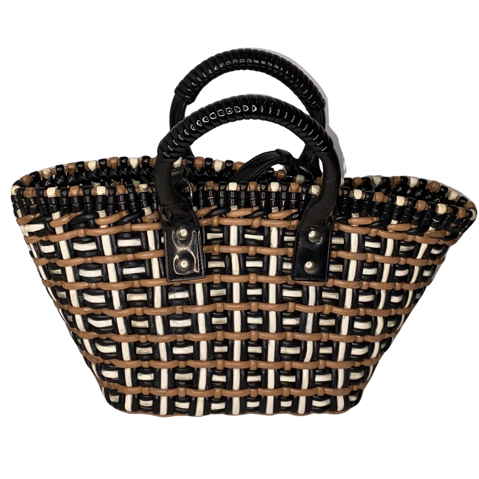 Balenciaga Bistro Panier Vinyl Tote Bag Crossbody Bag - Lost Designer