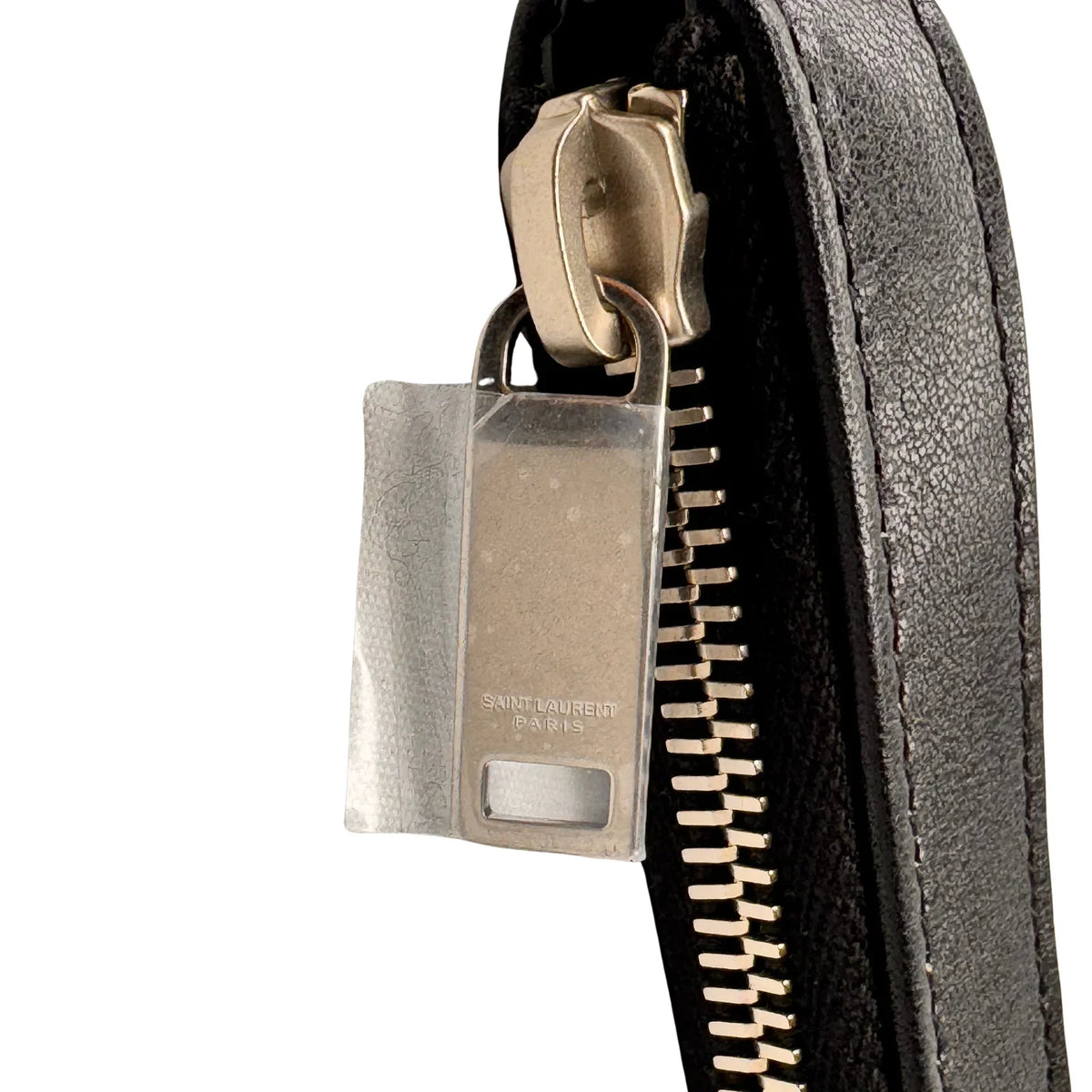 Saint Laurent Raffia Calfskin Rive Gauche Zipped Pouch - Lost Designer