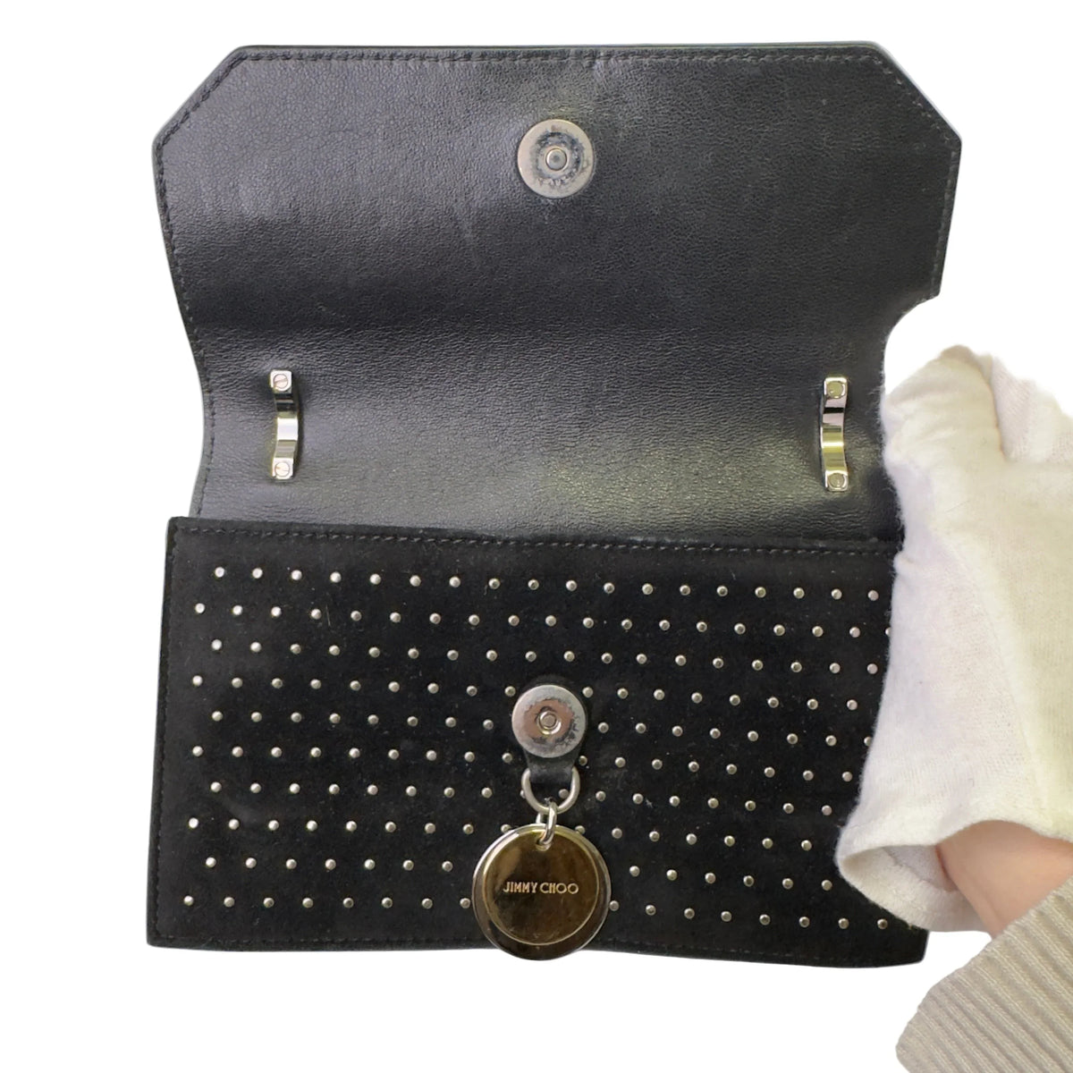 Jimmy Choo Studded Crossbody Bag Black - Lost Designer